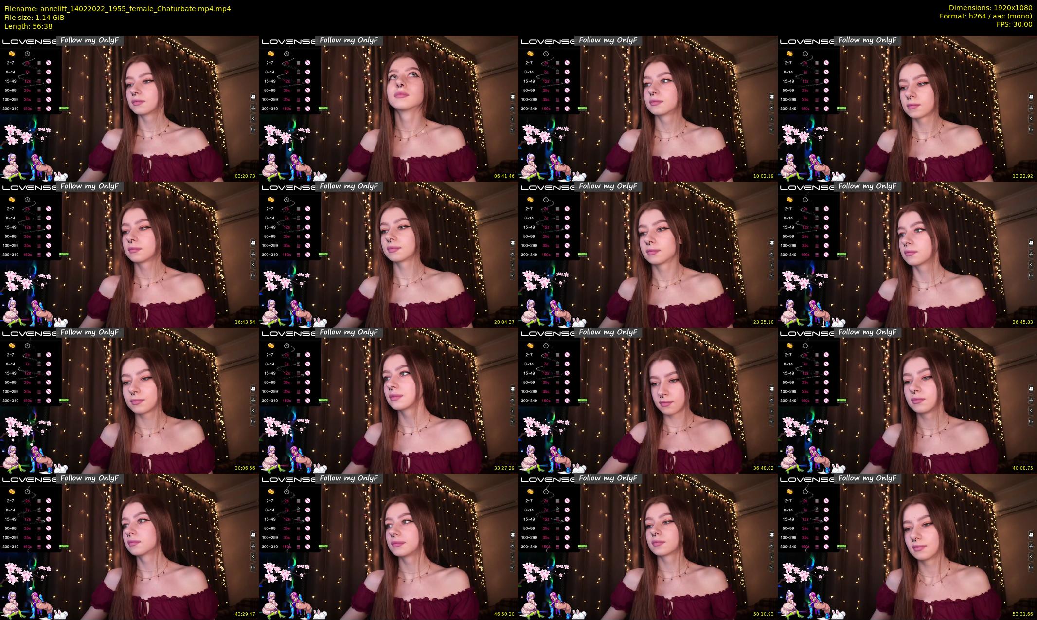 annelitt — 57 minute Chaturbate female cam show recording, 1080p, Feb 14, 2022