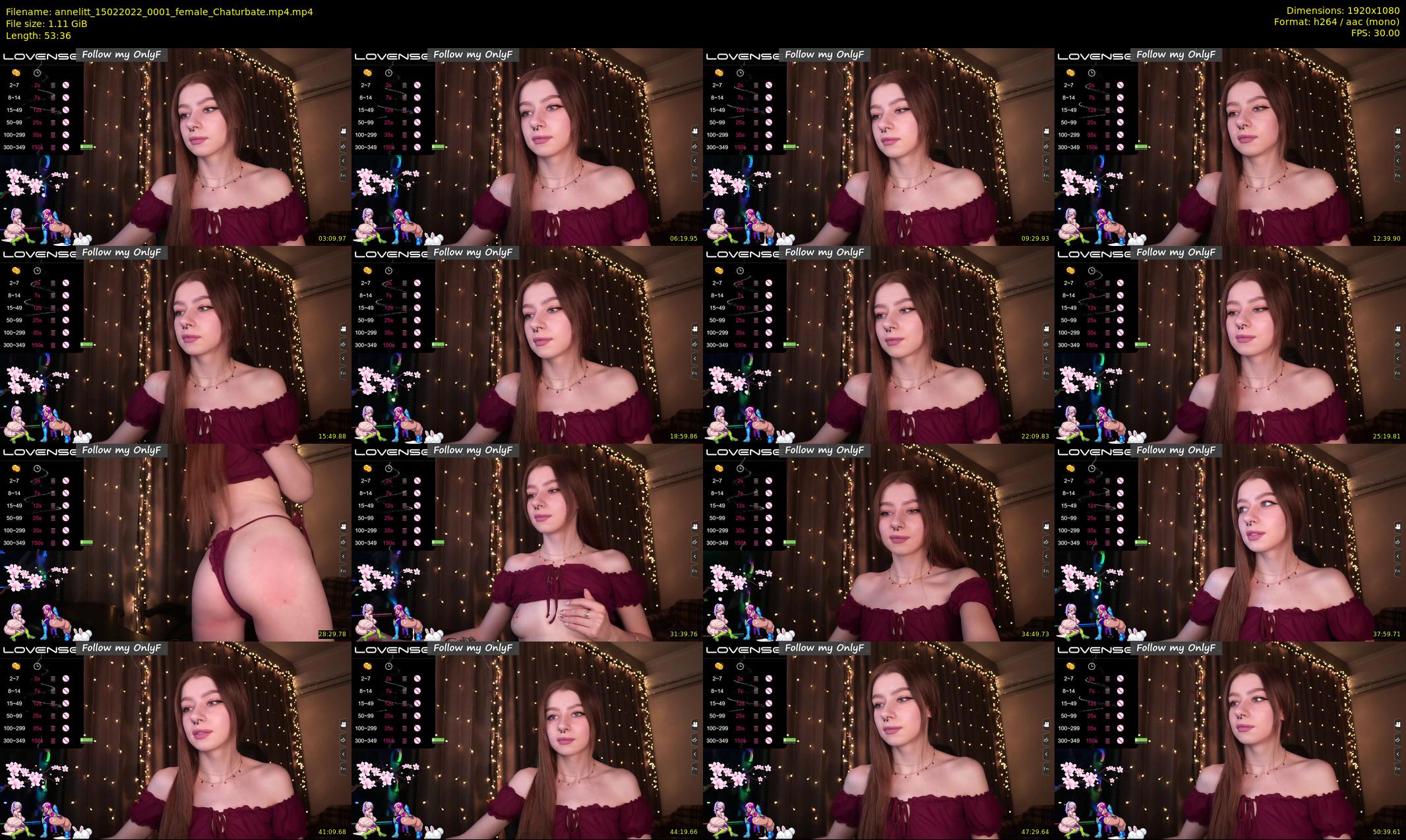 annelitt — 54 minute Chaturbate female cam show recording, 1080p, Feb 15, 2022
