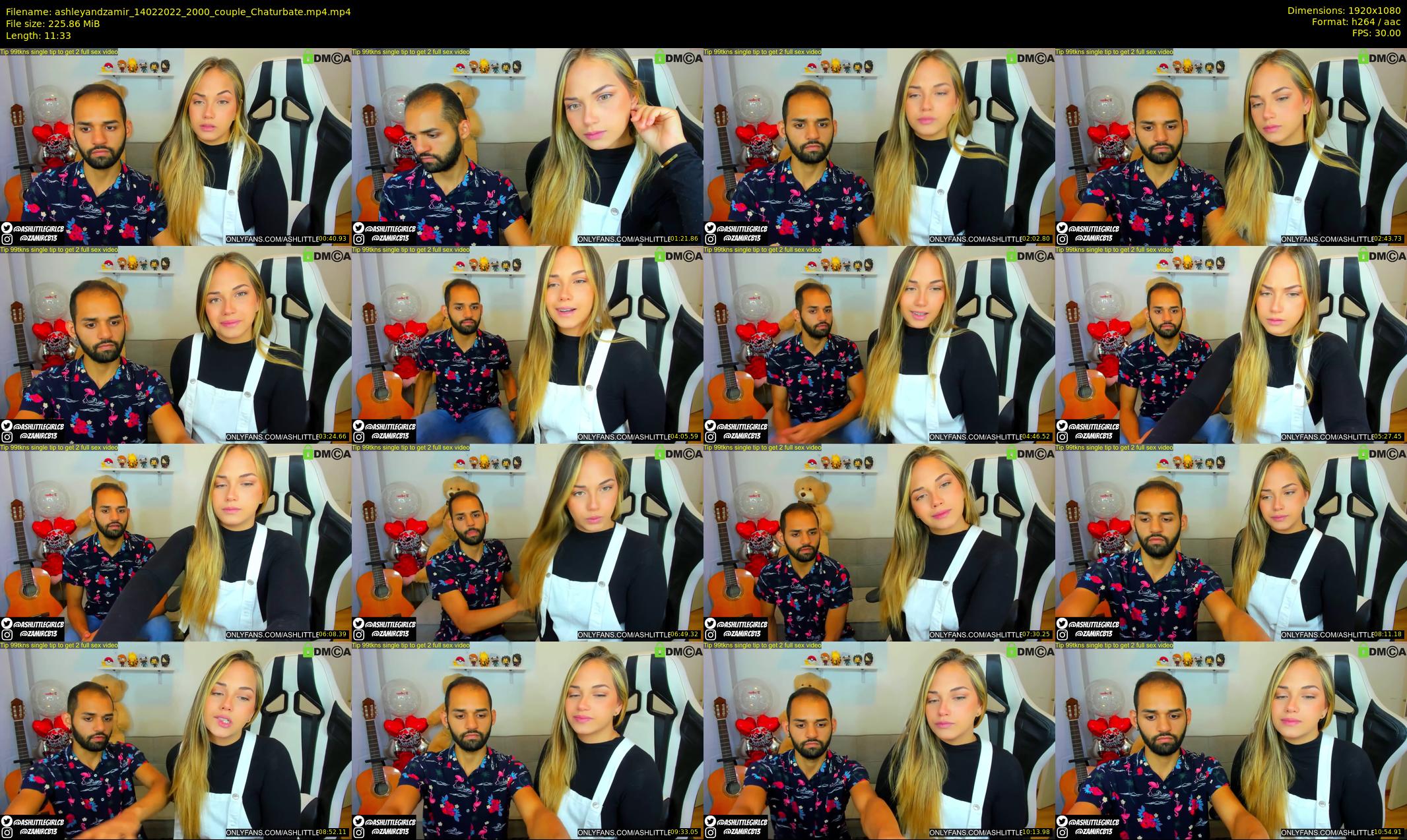 ashleyandzamir — 12 minute Chaturbate couple cam show recording, 1080p, Feb 14, 2022