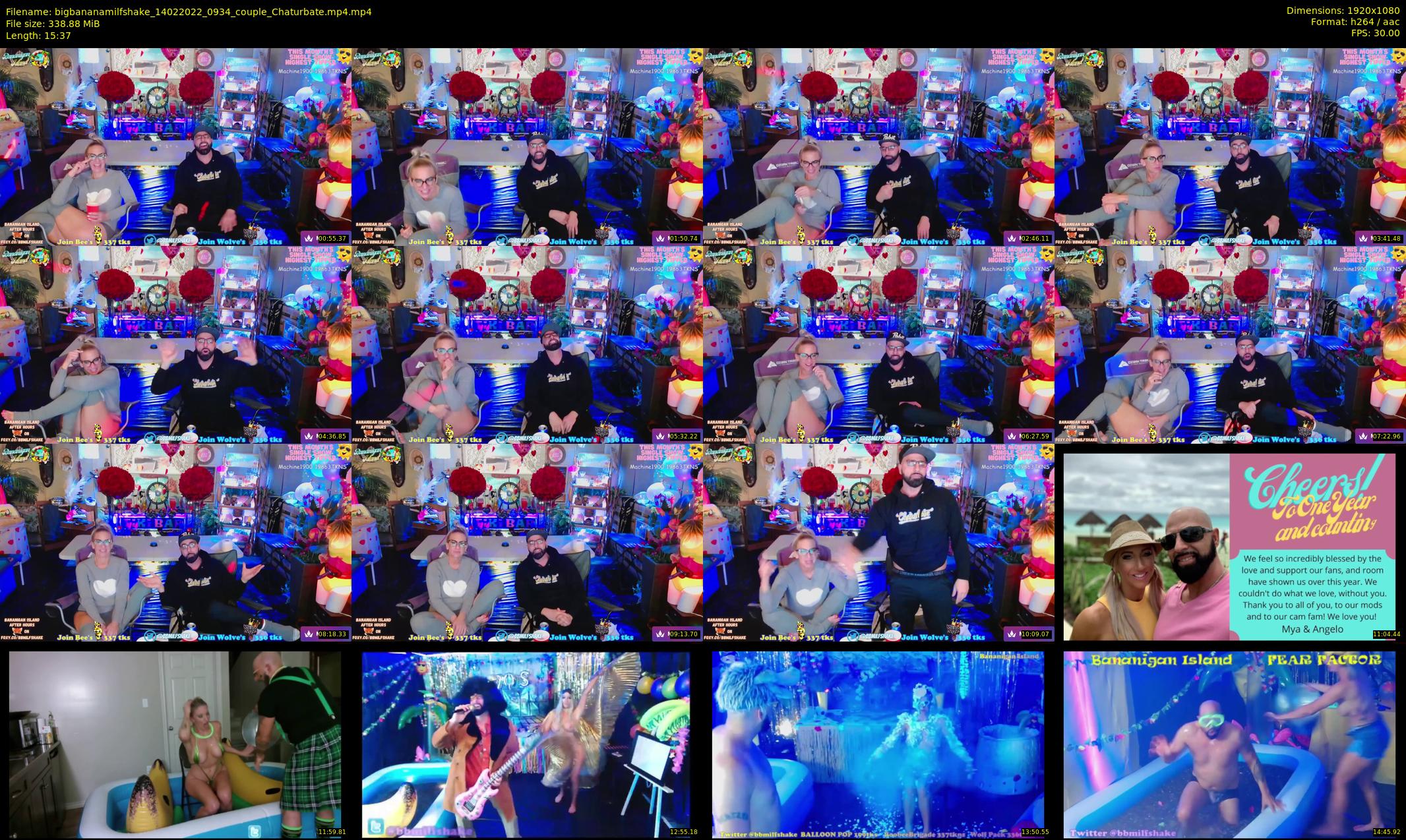 bigbananamilfshake — 16 minute Chaturbate couple cam show recording, 1080p, Feb 14, 2022