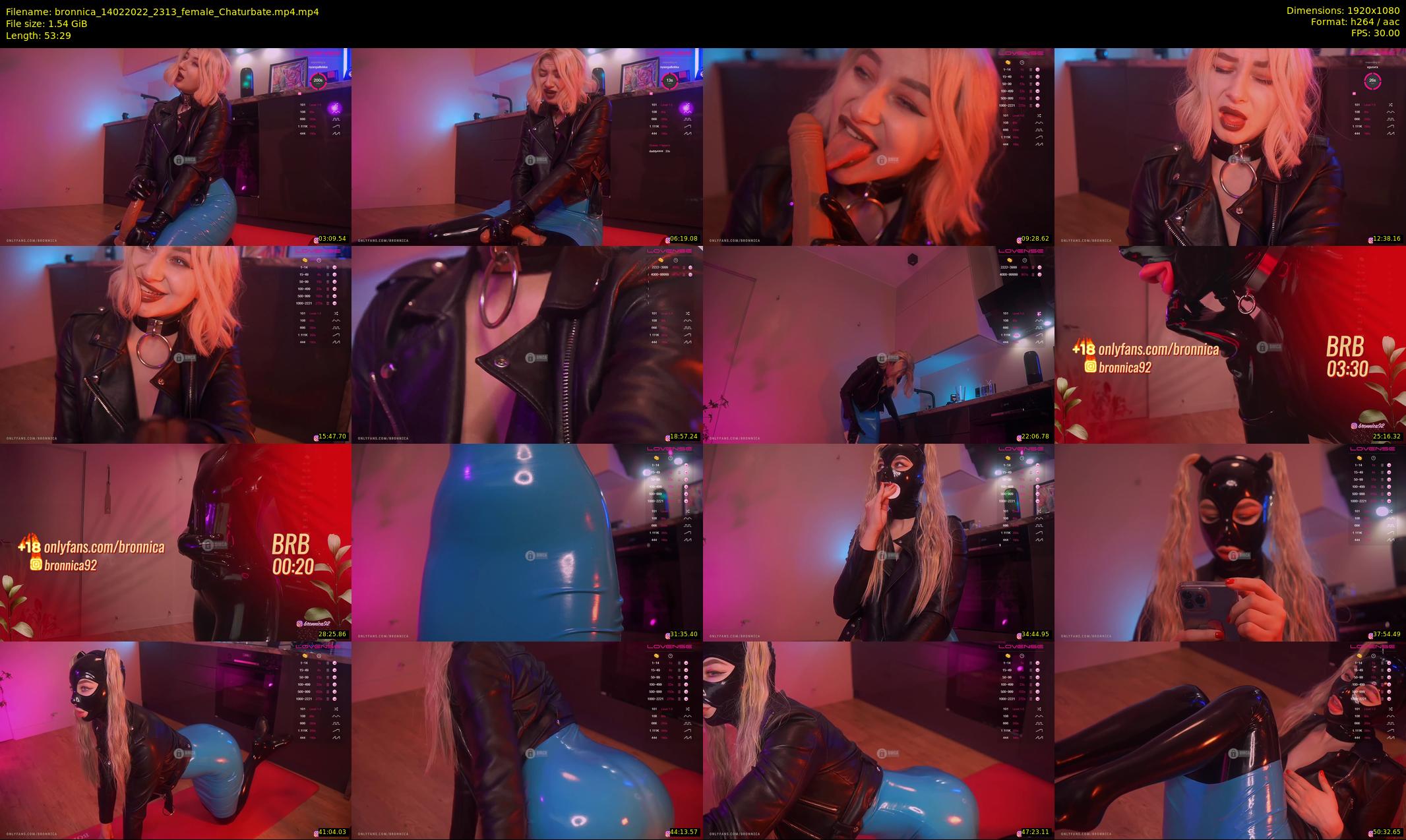 bronnica — 54 minute Chaturbate female cam show recording, 1080p, Feb 14, 2022
