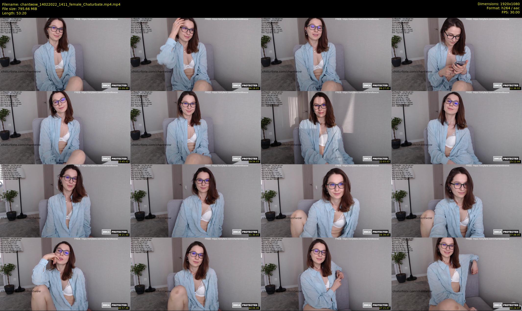 chantwow — 54 minute Chaturbate female cam show recording, 1080p, Feb 14, 2022