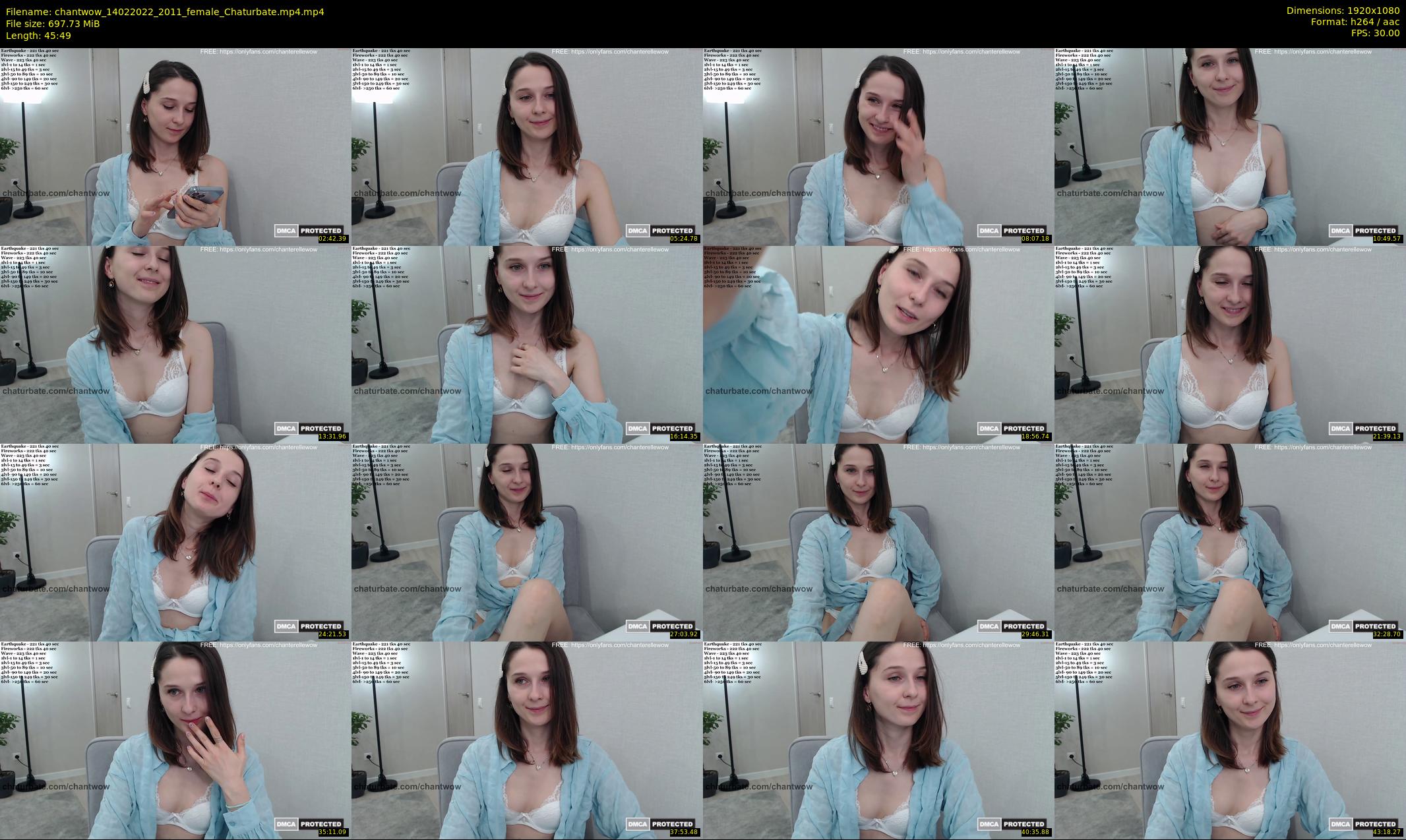 chantwow — 46 minute Chaturbate female cam show recording, 1080p, Feb 14, 2022