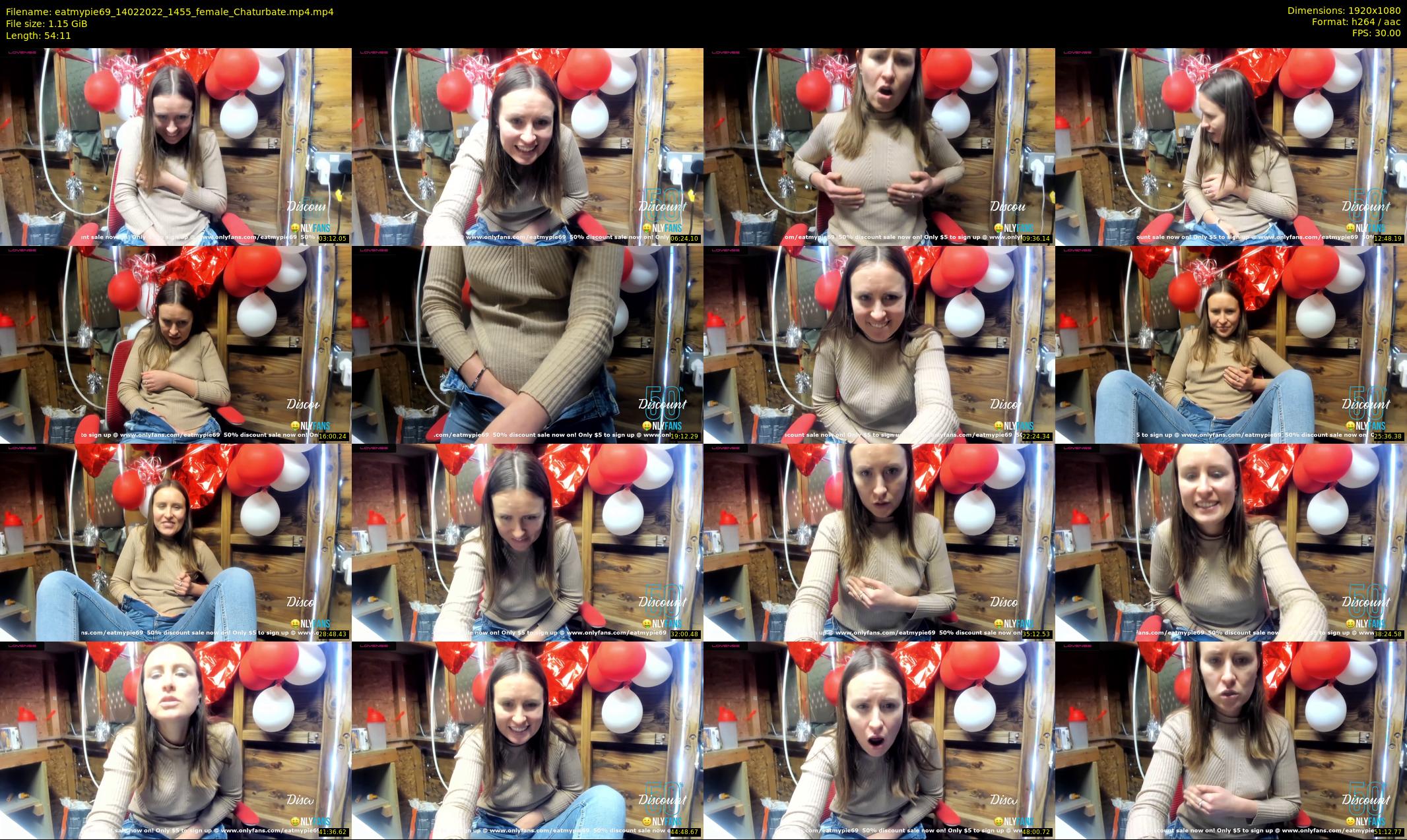 eatmypie69 — 55 minute Chaturbate female cam show recording, 1080p, Feb 14, 2022