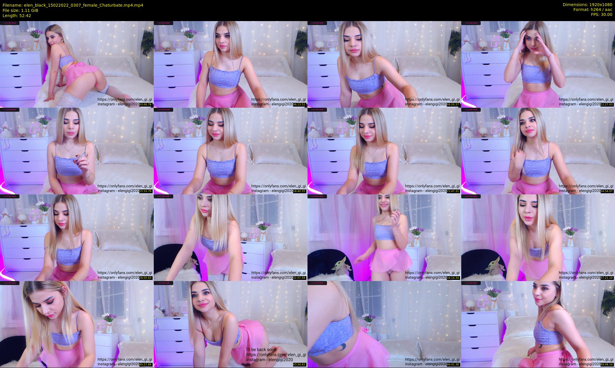 elen_black — 53 minute Chaturbate female cam show recording, 1080p, Feb 15, 2022