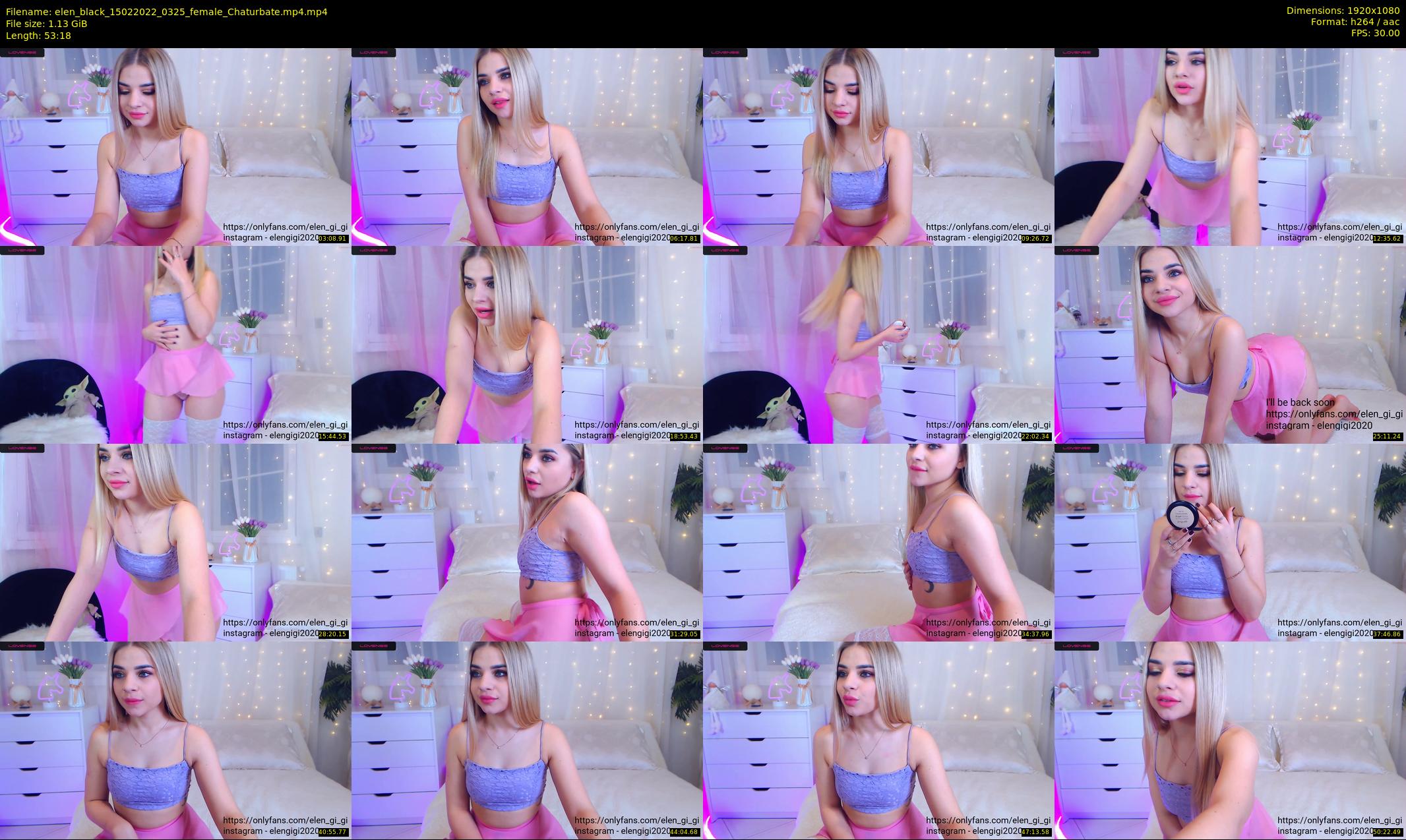 elen_black — 54 minute Chaturbate female cam show recording, 1080p, Feb 15, 2022