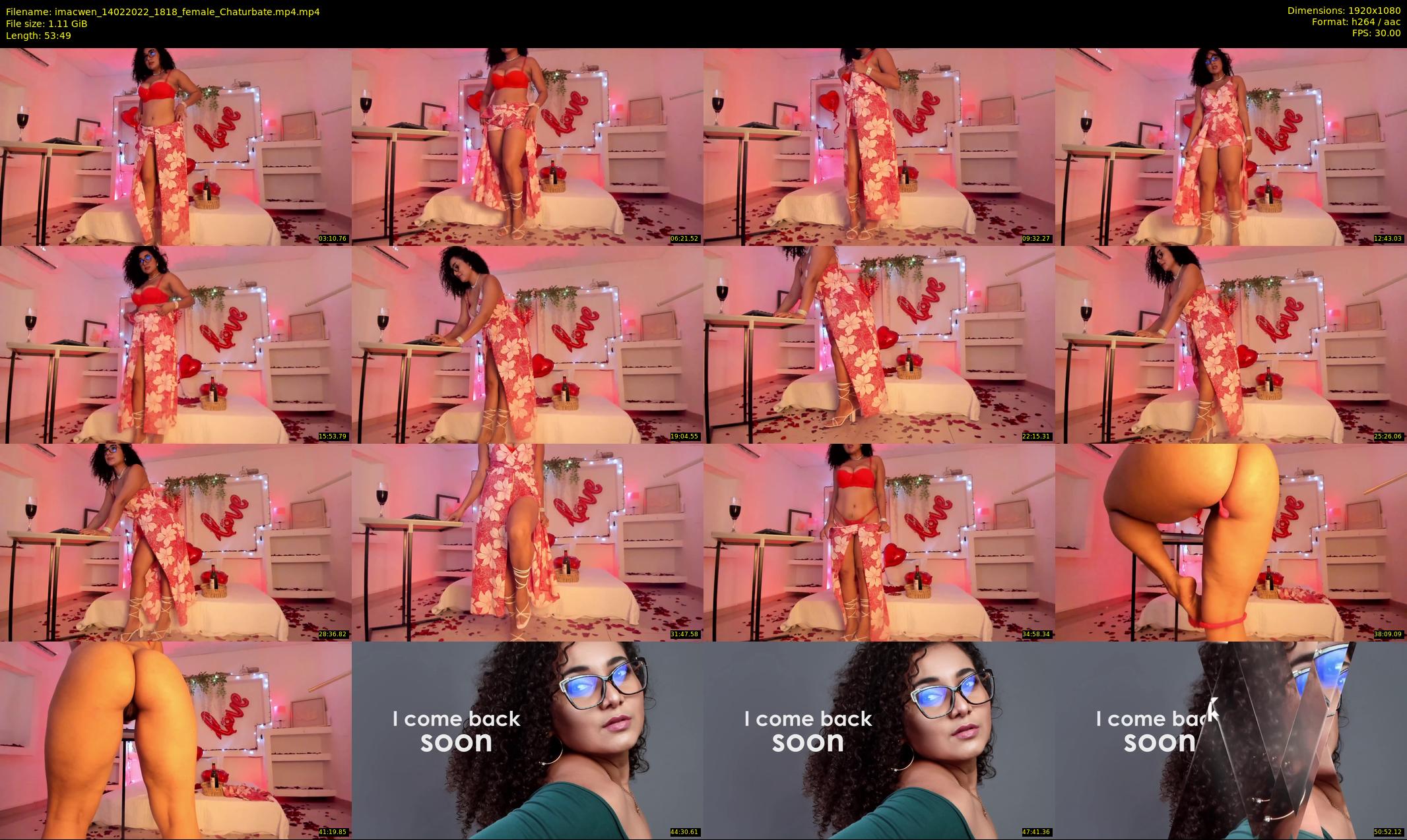 imacwen — 54 minute Chaturbate female cam show recording, 1080p, Feb 14, 2022
