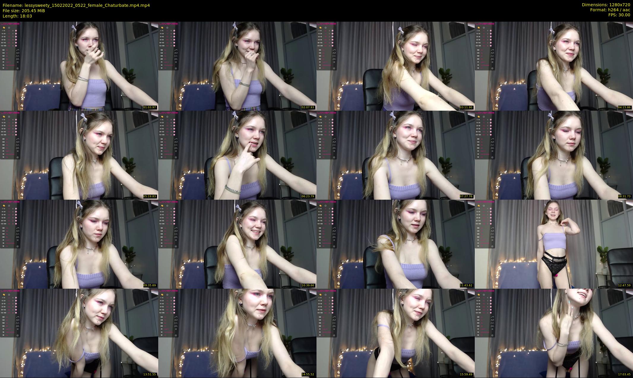 lessysweety — 19 minute Chaturbate female cam show recording, 720p, Feb 15, 2022