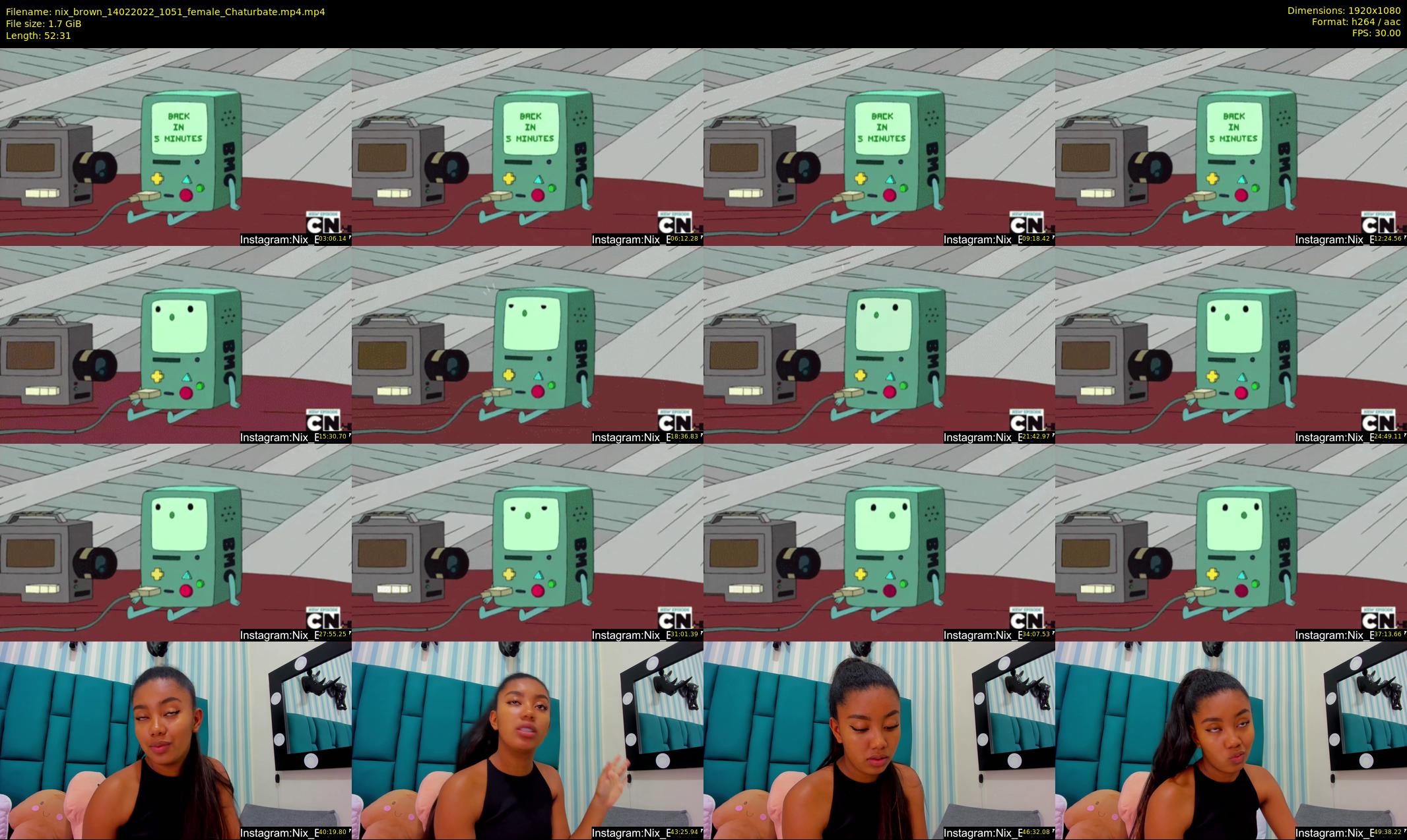 nix_brown — 53 minute Chaturbate female cam show recording, 1080p, Feb 14, 2022
