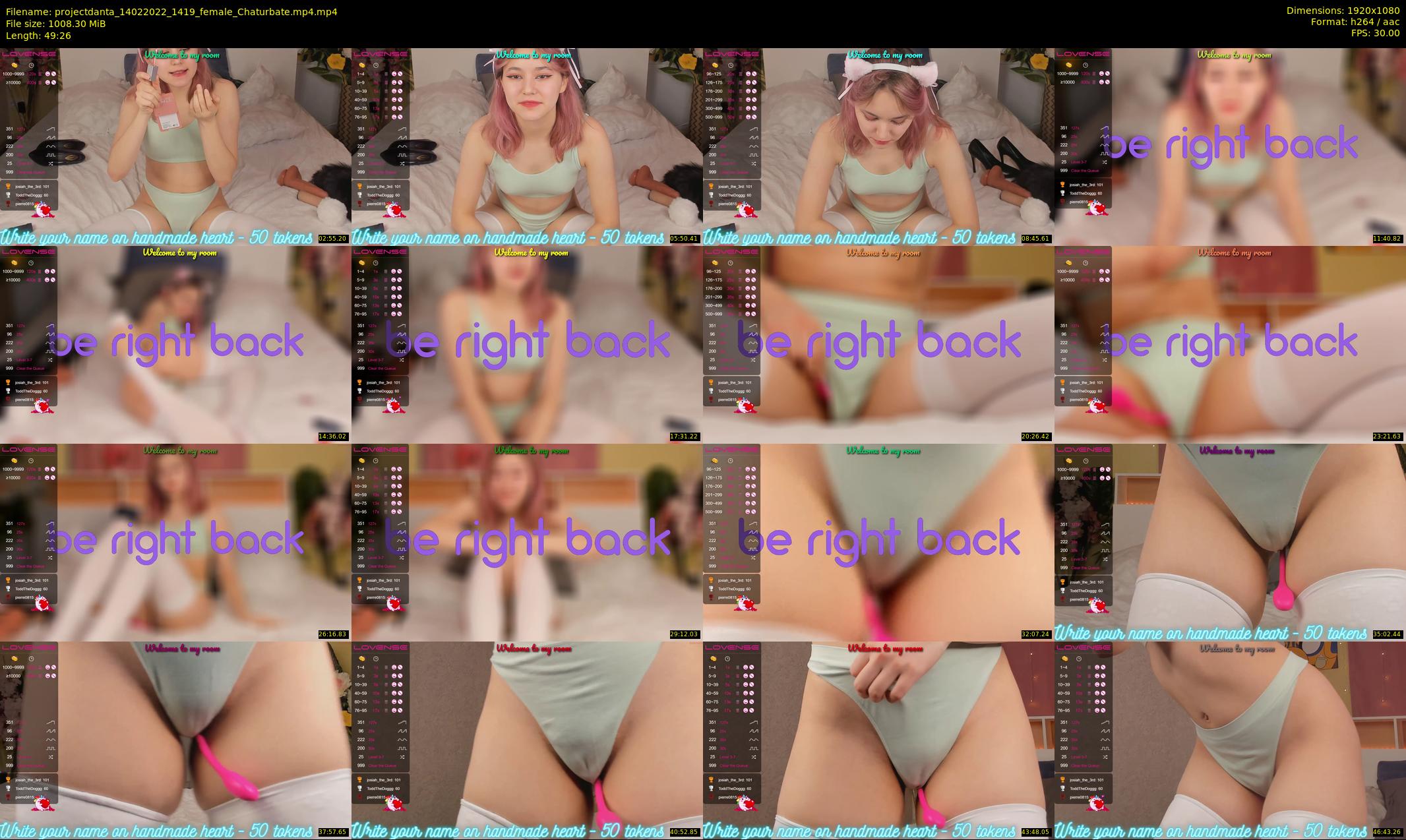 projectdanta — 50 minute Chaturbate female cam show recording, 1080p, Feb 14, 2022