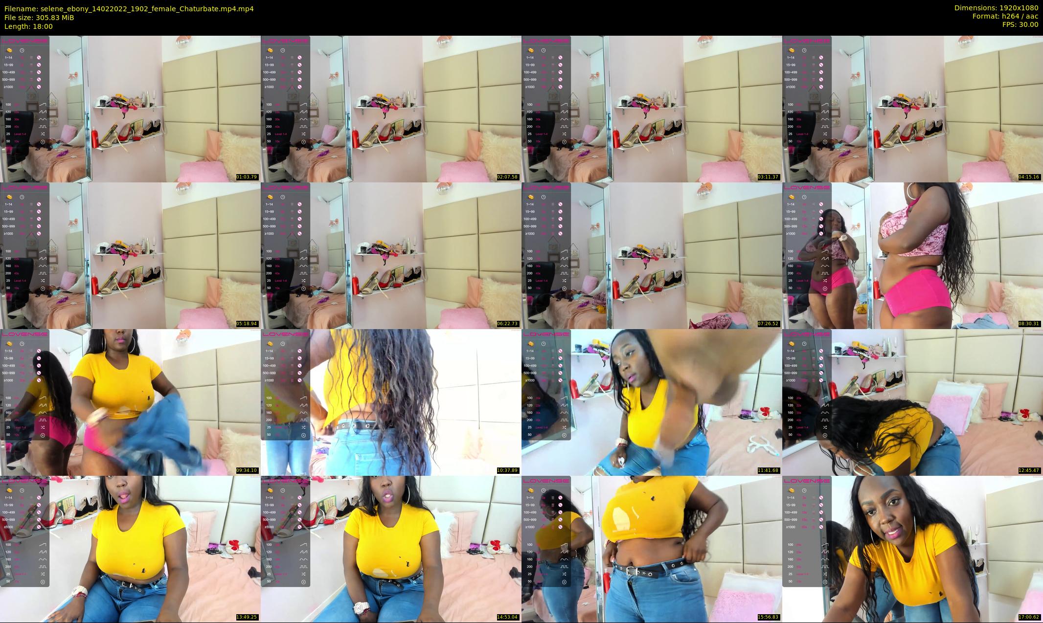 selene_ebony — 18 minute Chaturbate female cam show recording, 1080p, Feb 14, 2022