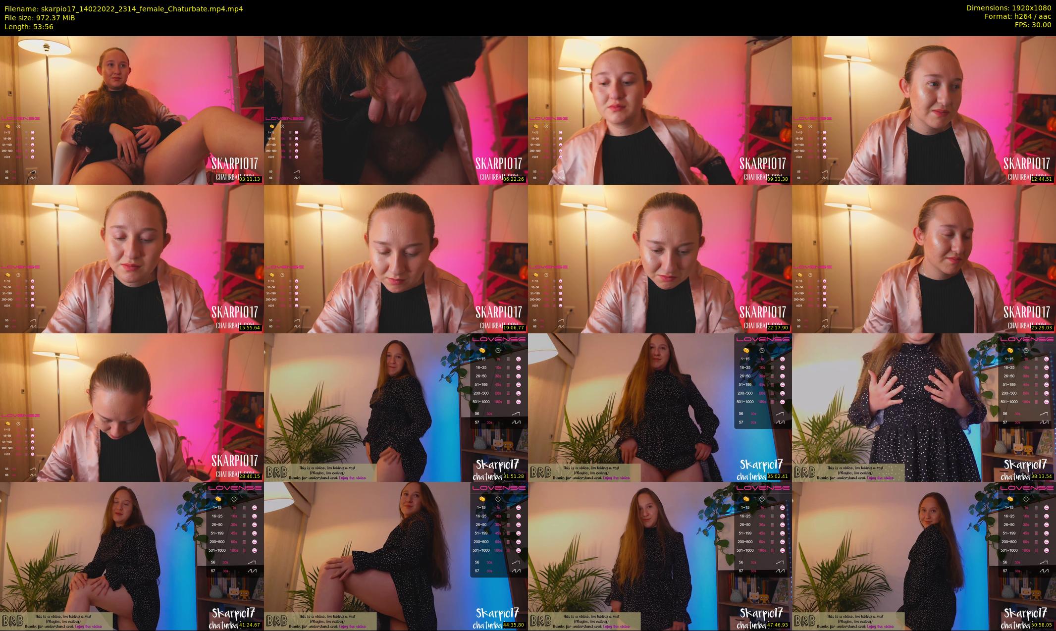 skarpio17 — 54 minute Chaturbate female cam show recording, 1080p, Feb 14, 2022