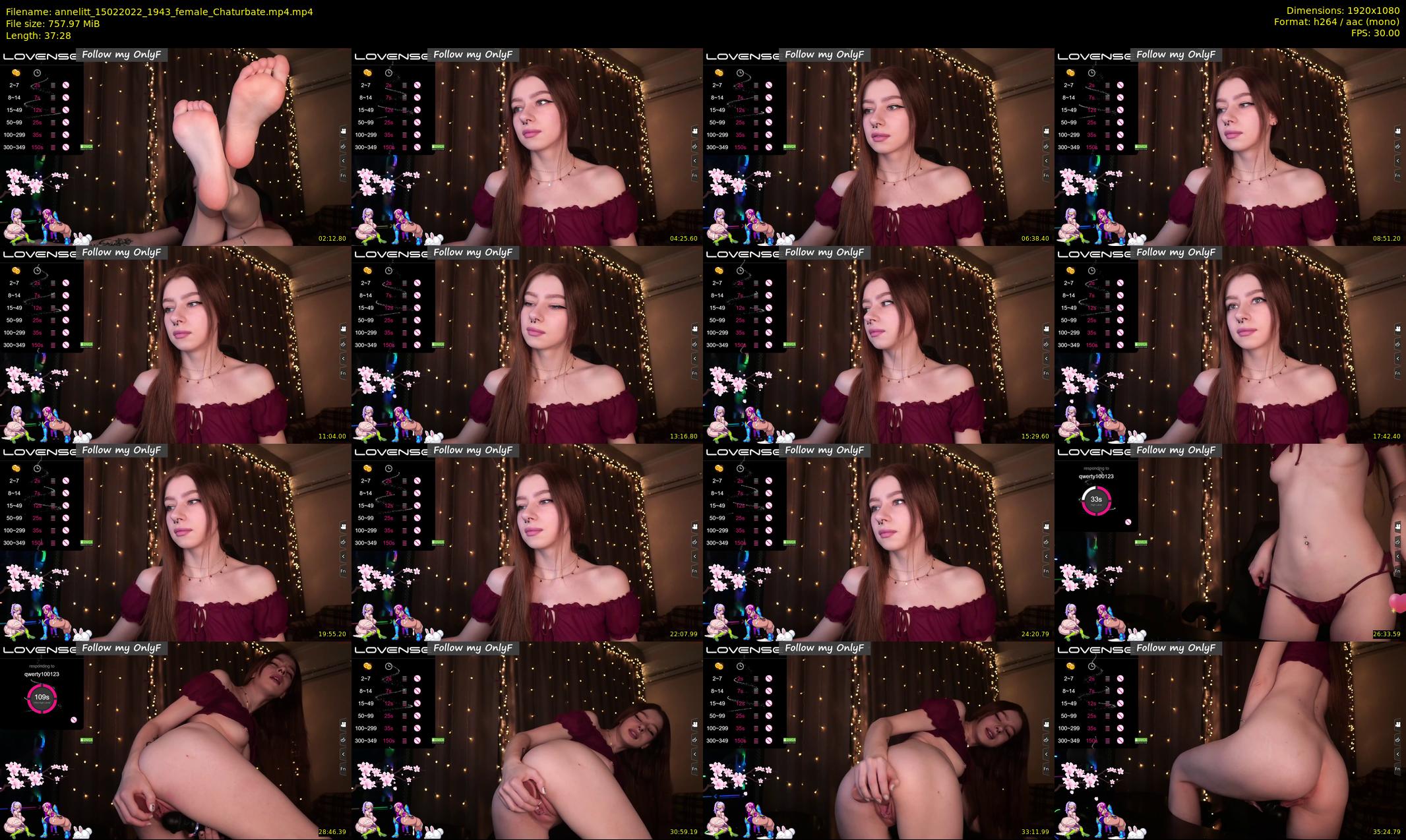 annelitt — 38 minute Chaturbate female cam show recording, 1080p, Feb 15, 2022