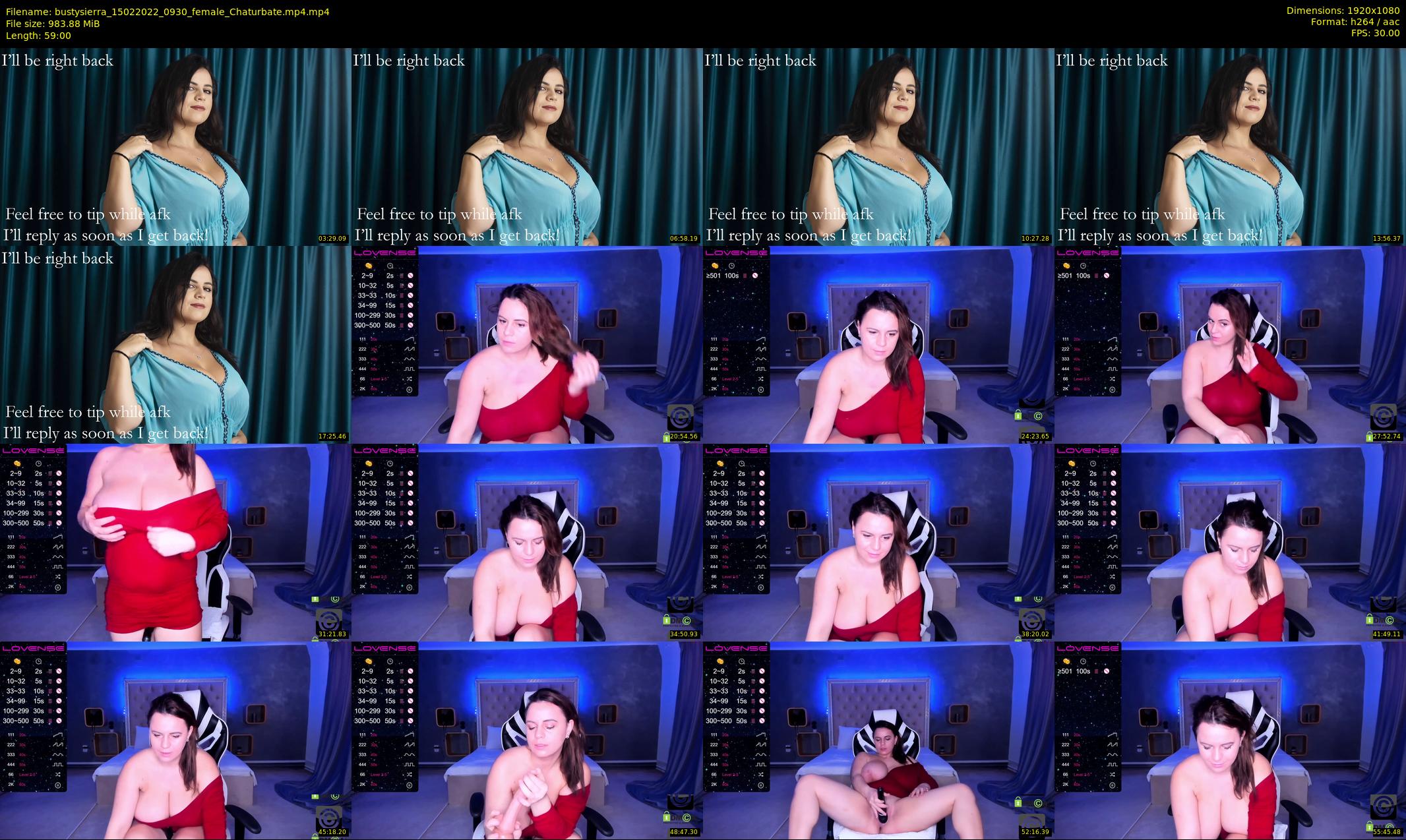 bustysierra — 59 minute Chaturbate female cam show recording, 1080p, Feb 15, 2022