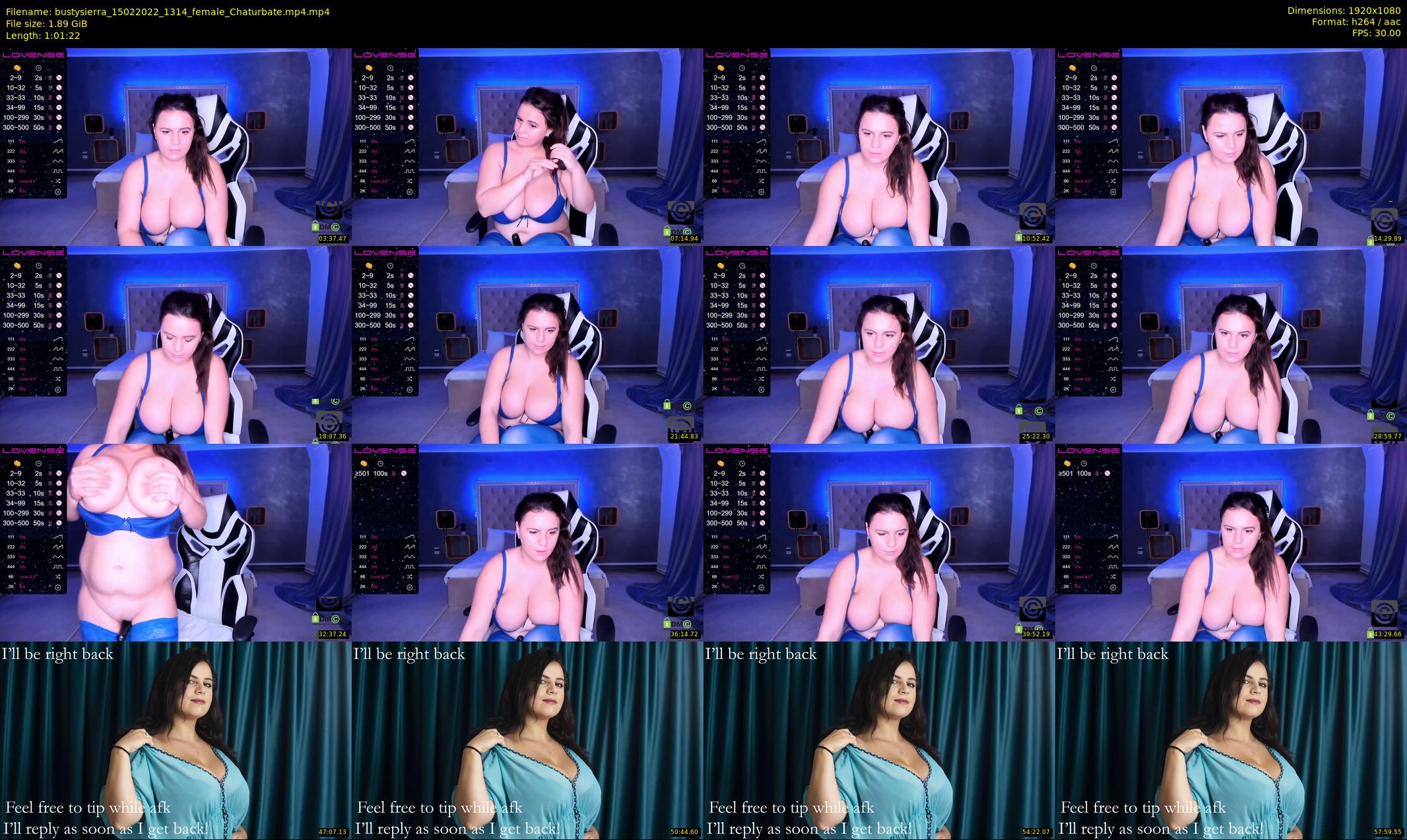bustysierra — 62 minute Chaturbate female cam show recording, 1080p, Feb 15, 2022