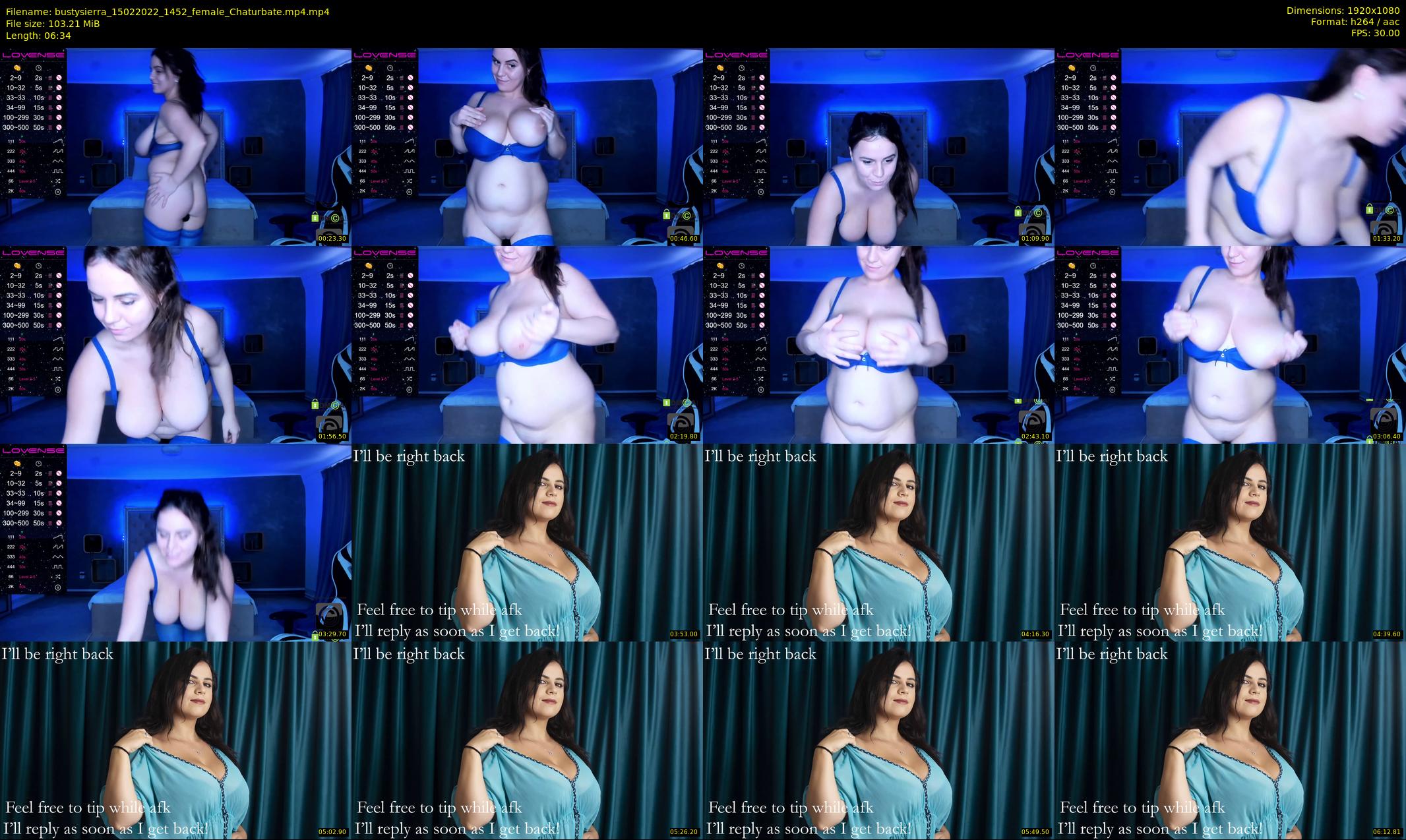 bustysierra — 7 minute Chaturbate female cam show recording, 1080p, Feb 15, 2022