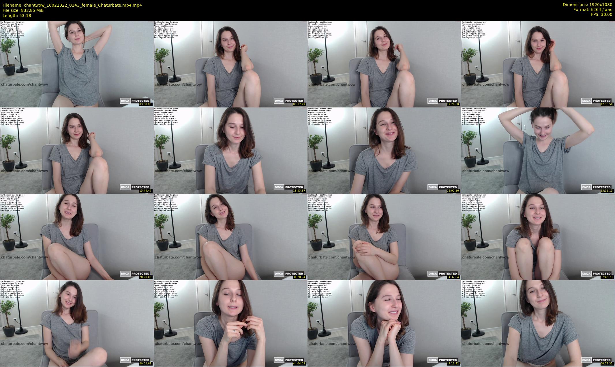 chantwow — 54 minute Chaturbate female cam show recording, 1080p, Feb 16, 2022
