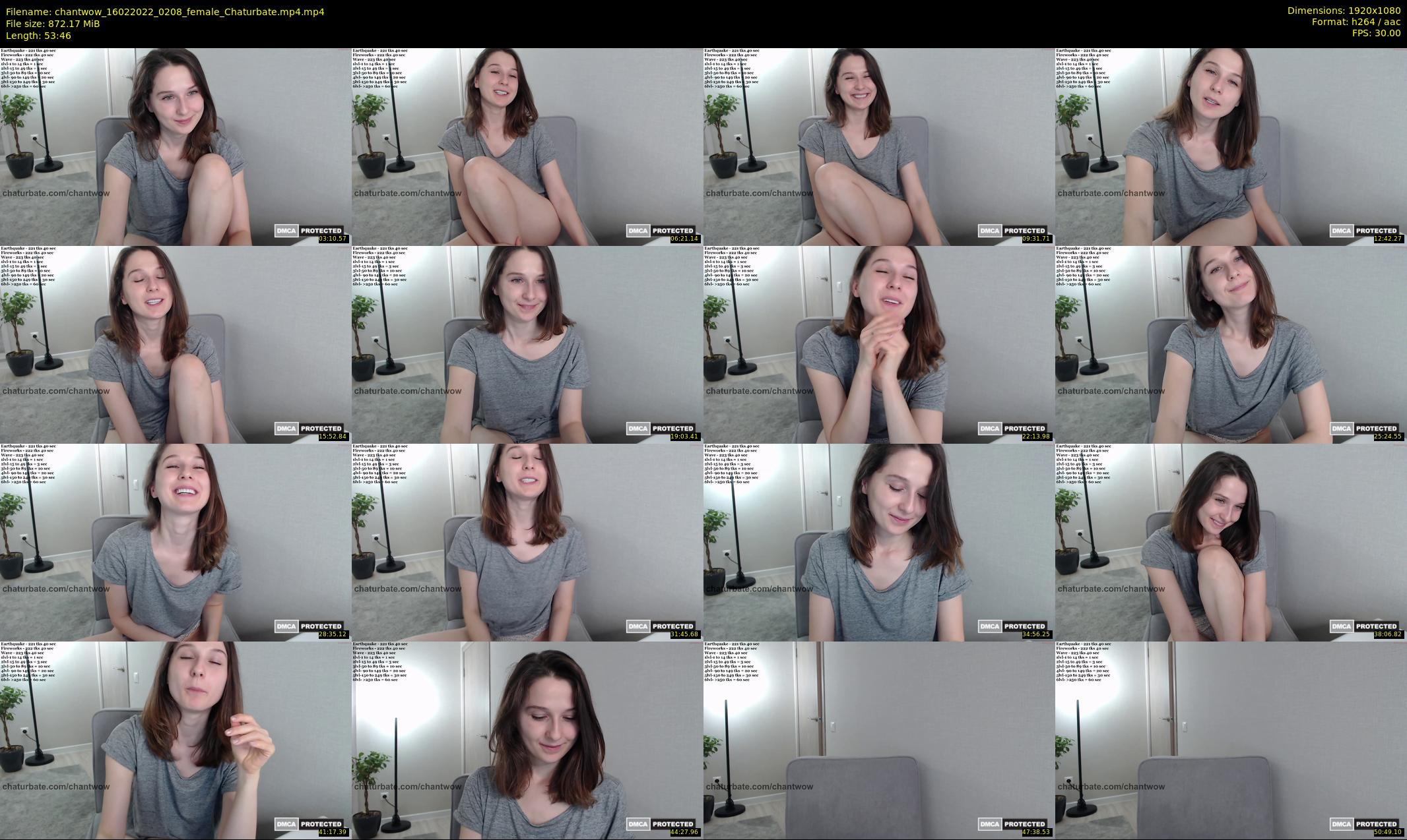 chantwow — 54 minute Chaturbate female cam show recording, 1080p, Feb 16, 2022