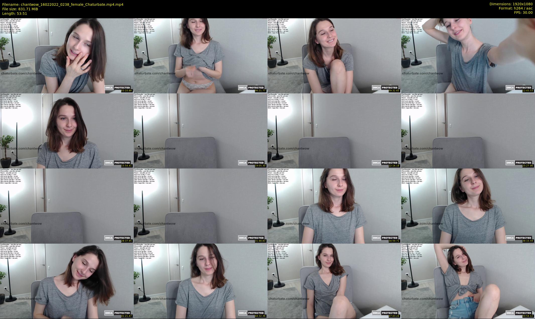 chantwow — 54 minute Chaturbate female cam show recording, 1080p, Feb 16, 2022