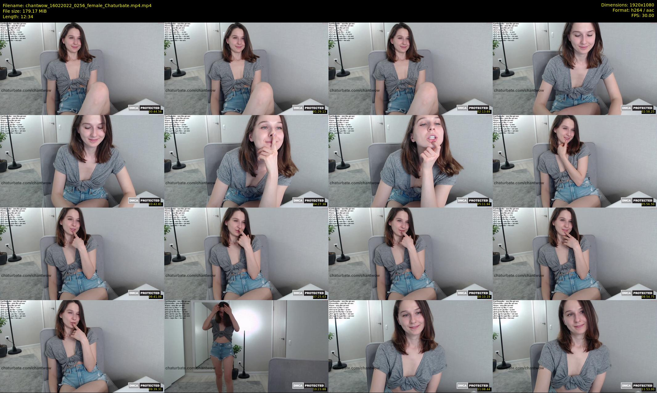 chantwow — 13 minute Chaturbate female cam show recording, 1080p, Feb 16, 2022