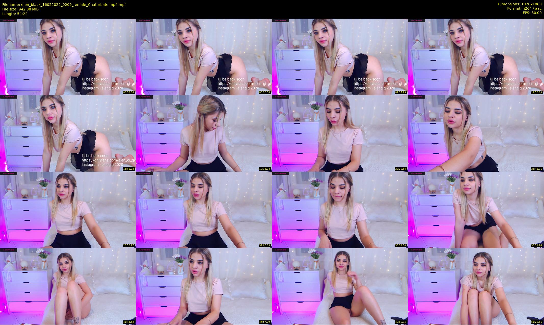 elen_black — 55 minute Chaturbate female cam show recording, 1080p, Feb 16, 2022