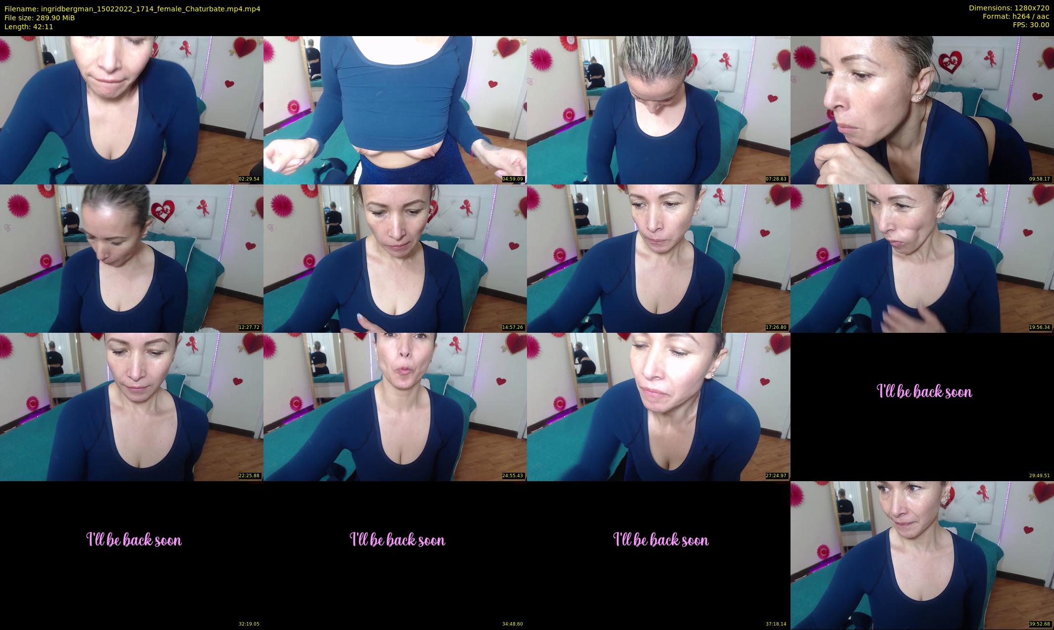 ingridbergman — 43 minute Chaturbate female cam show recording, 720p, Feb 15, 2022