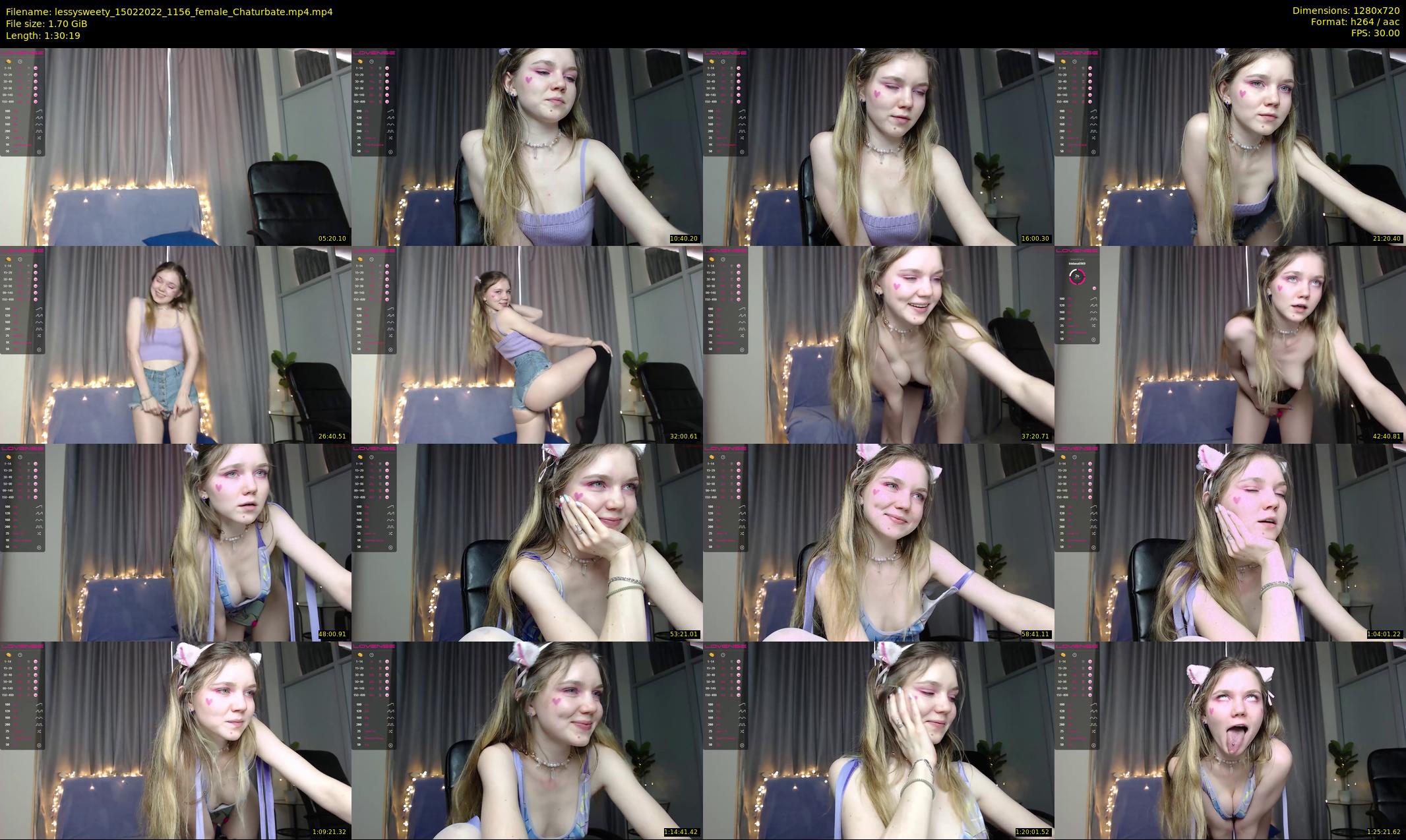 lessysweety — 91 minute Chaturbate female cam show recording, 720p, Feb 15, 2022