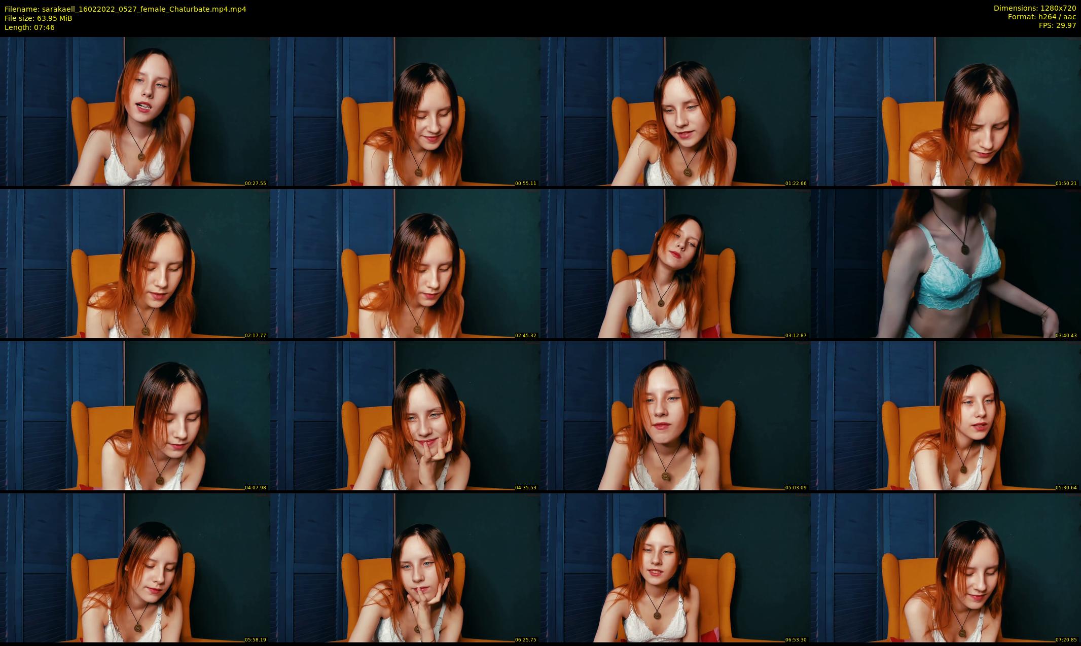 sarakaell — 8 minute Chaturbate female cam show recording, 720p, Feb 16, 2022