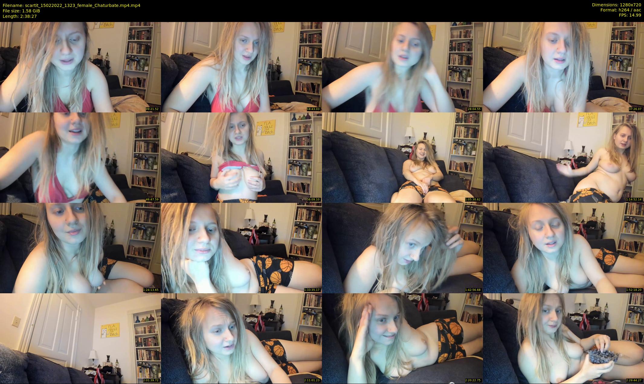 scartit — 159 minute Chaturbate female cam show recording, 720p, Feb 15, 2022