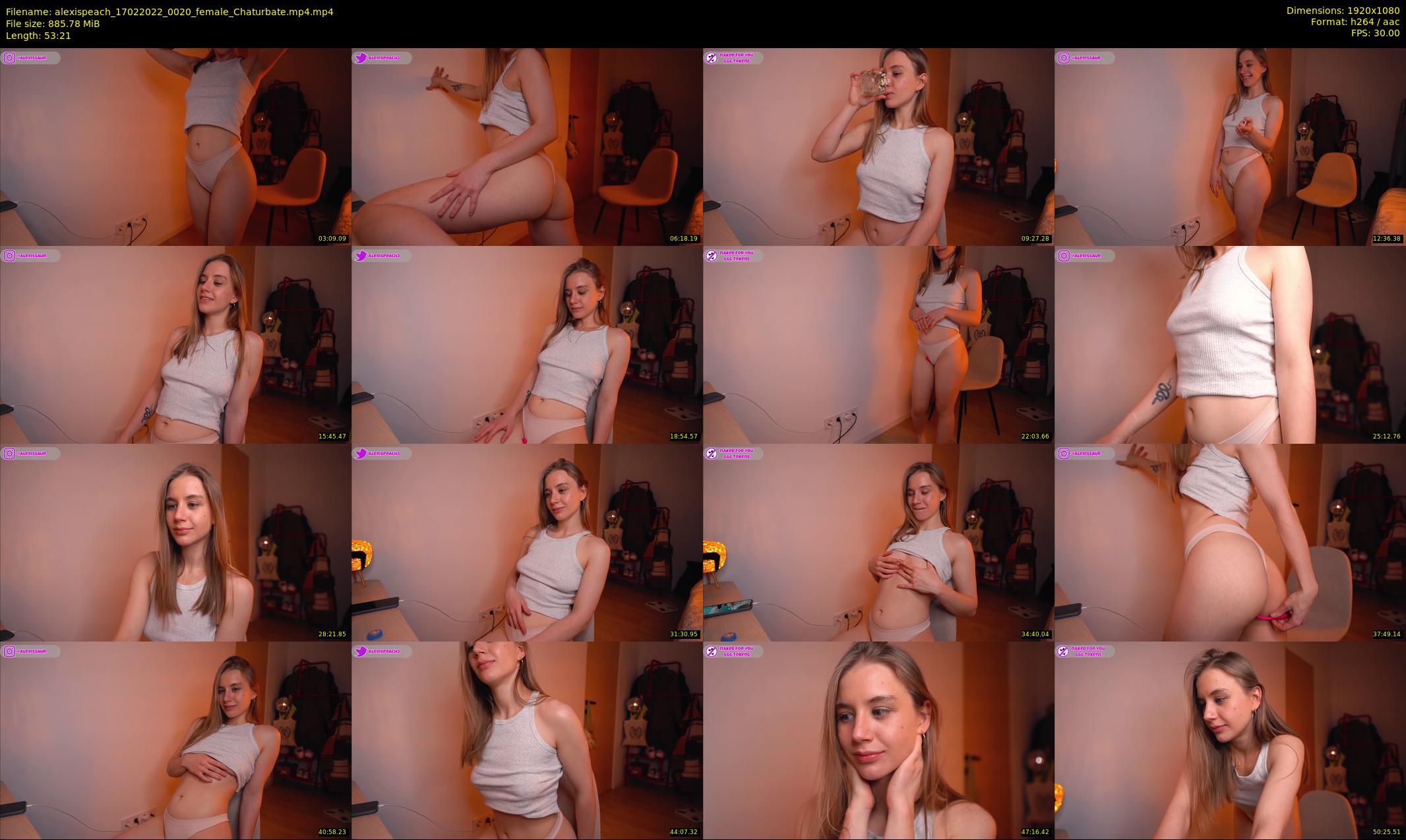 alexispeach — 54 minute Chaturbate female cam show recording, 1080p, Feb 17, 2022