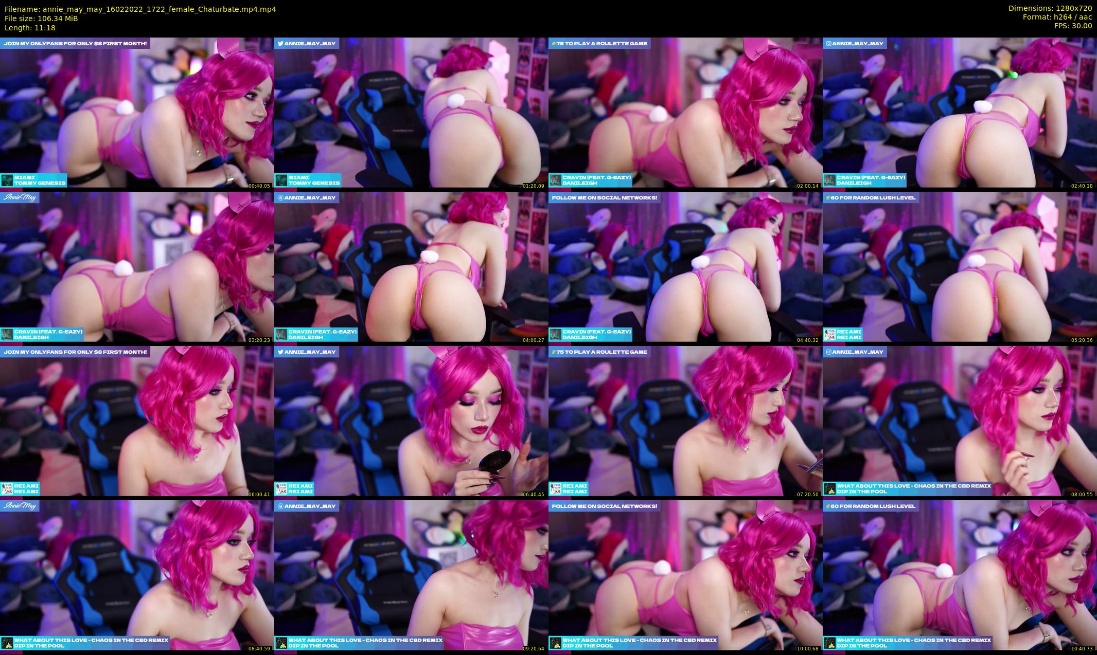 annie_may_may — 12 minute Chaturbate female cam show recording, 720p, Feb 16, 2022