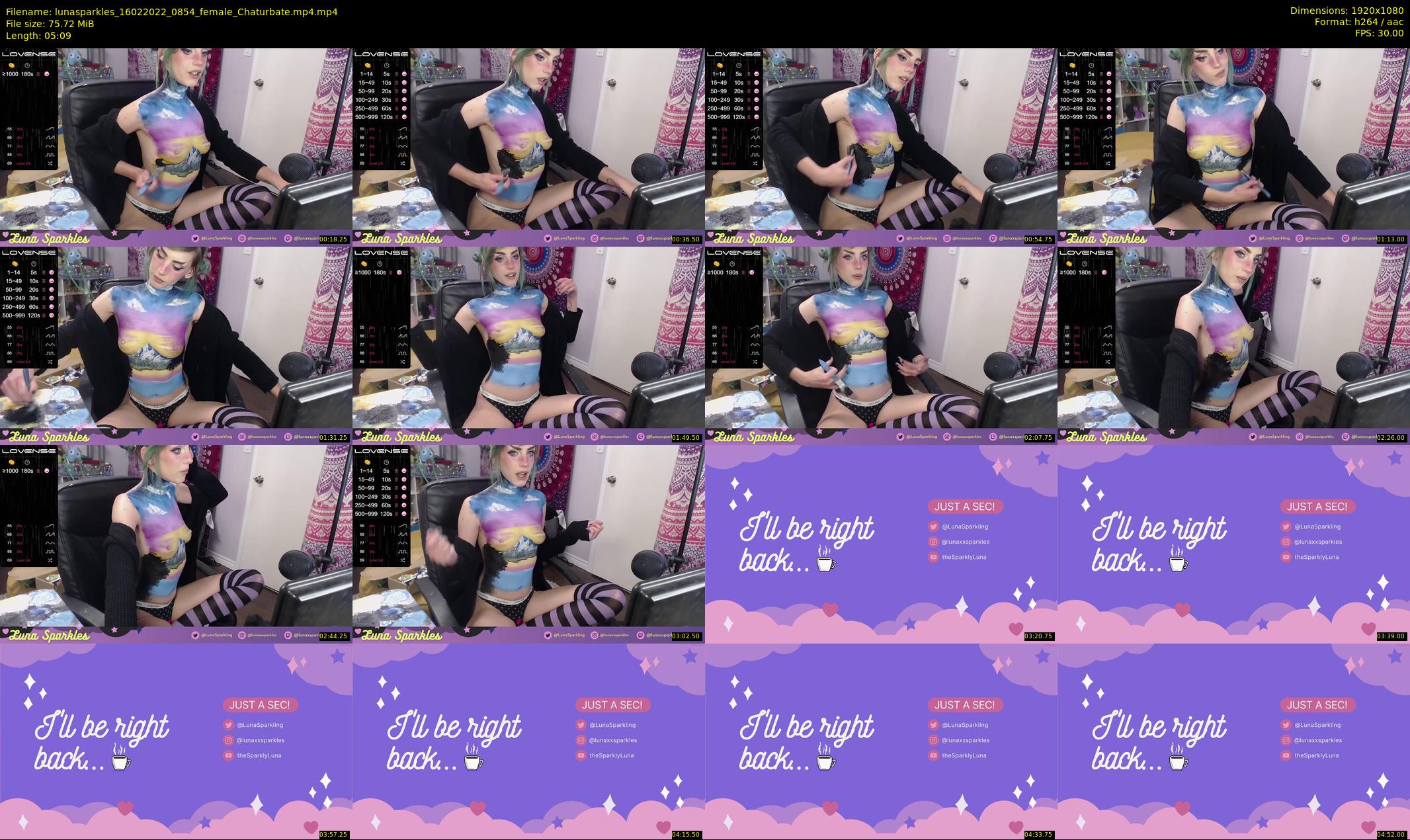 lunasparkles — 6 minute Chaturbate female cam show recording, 1080p, Feb 16, 2022