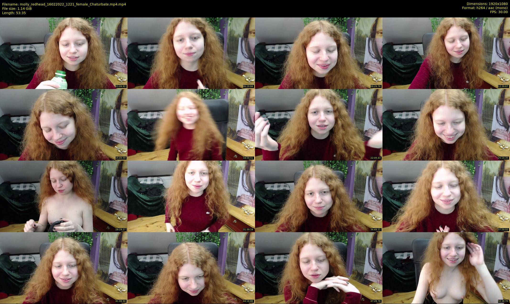 molly_redhead — 54 minute Chaturbate female cam show recording, 1080p, Feb 16, 2022