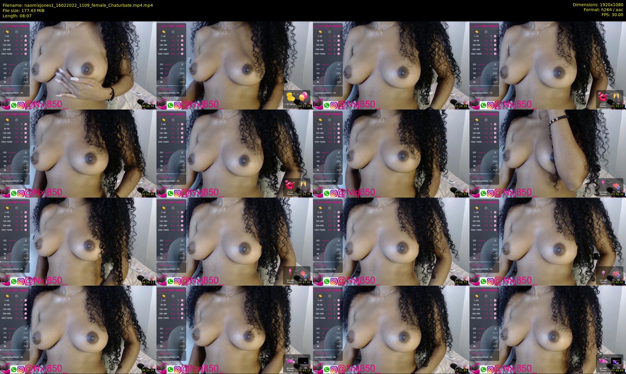 naomixjones1 — 9 minute Chaturbate female cam show recording, 1080p, Feb 16, 2022