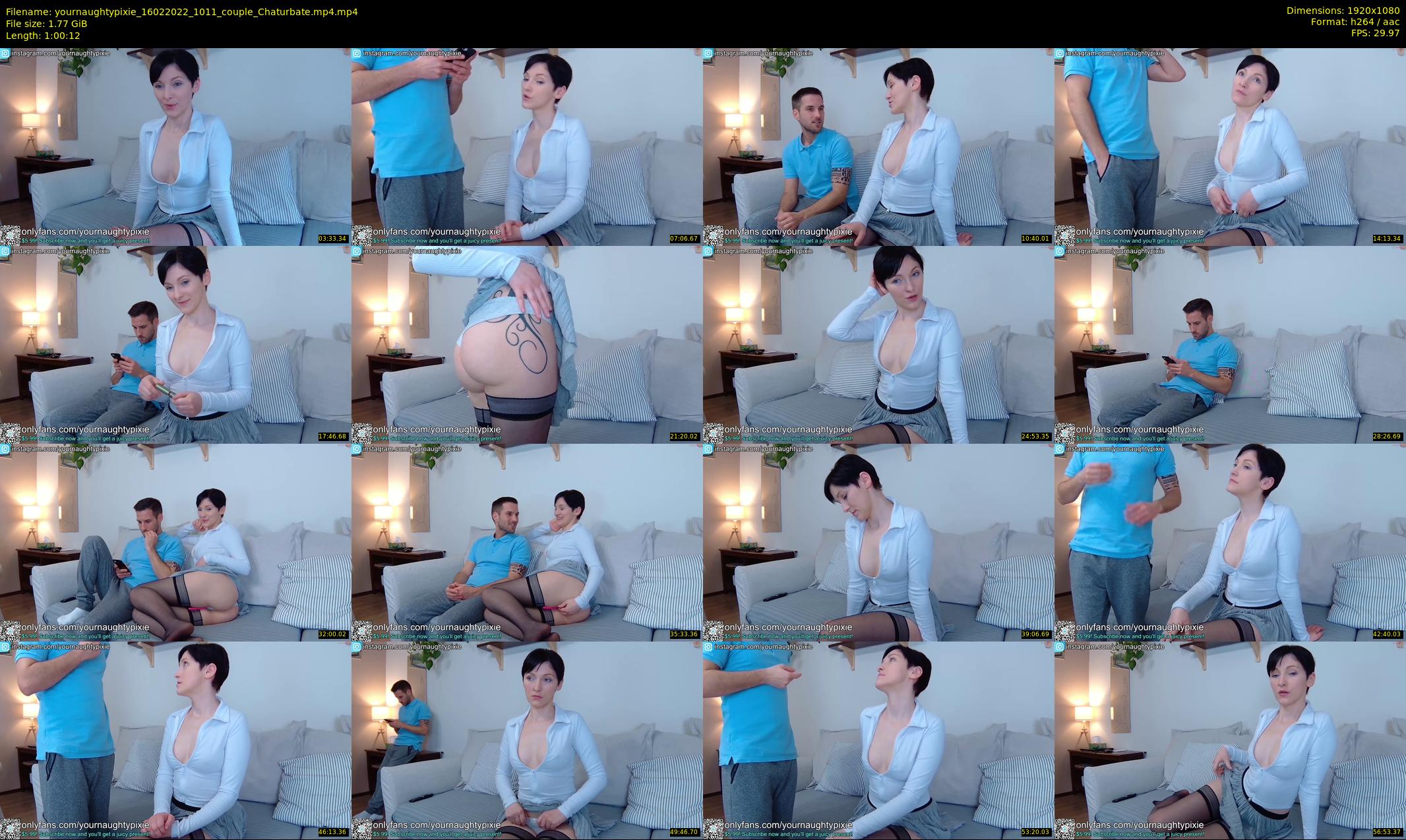 yournaughtypixie — 61 minute Chaturbate couple cam show recording, 1080p, Feb 16, 2022