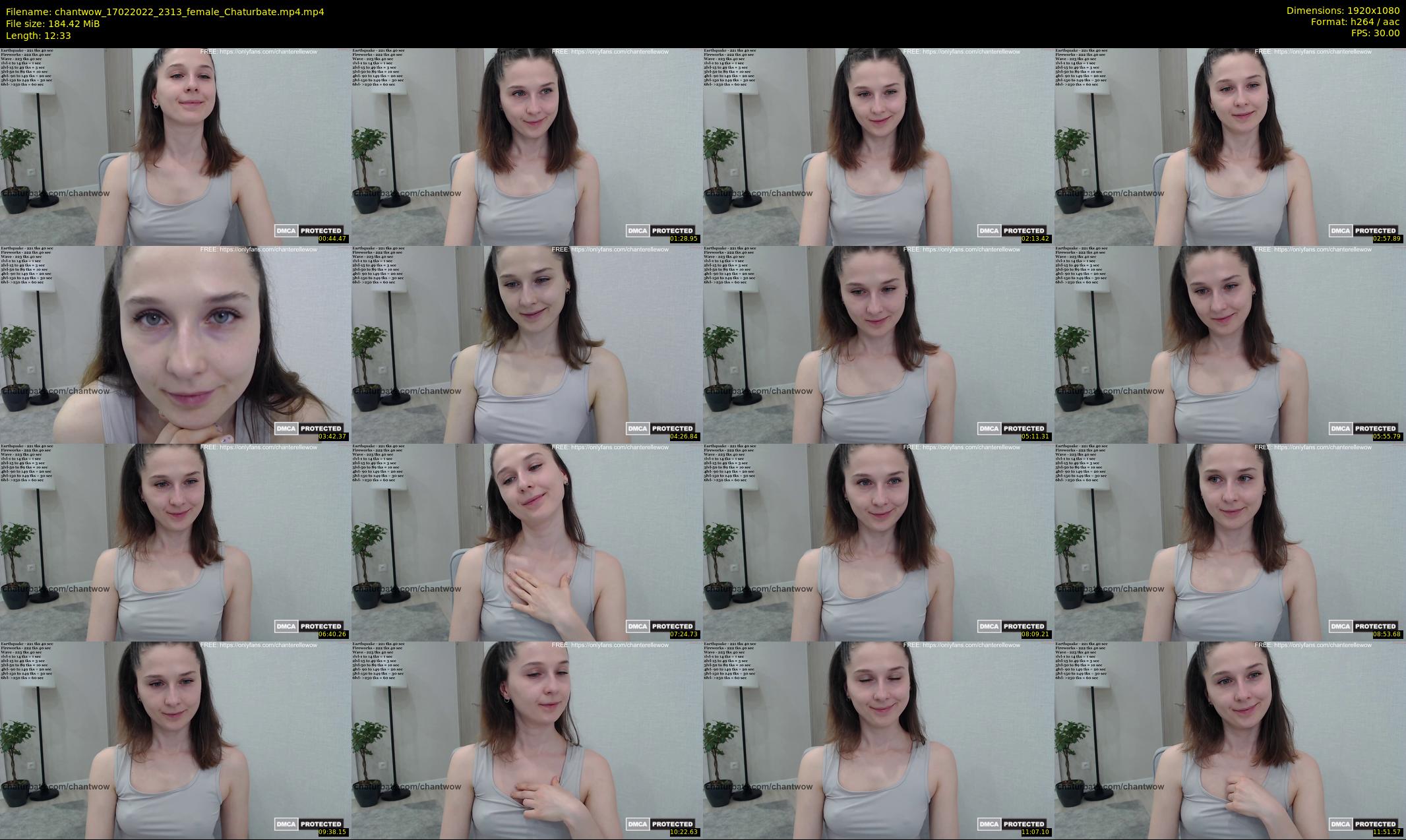 chantwow — 13 minute Chaturbate female cam show recording, 1080p, Feb 17, 2022