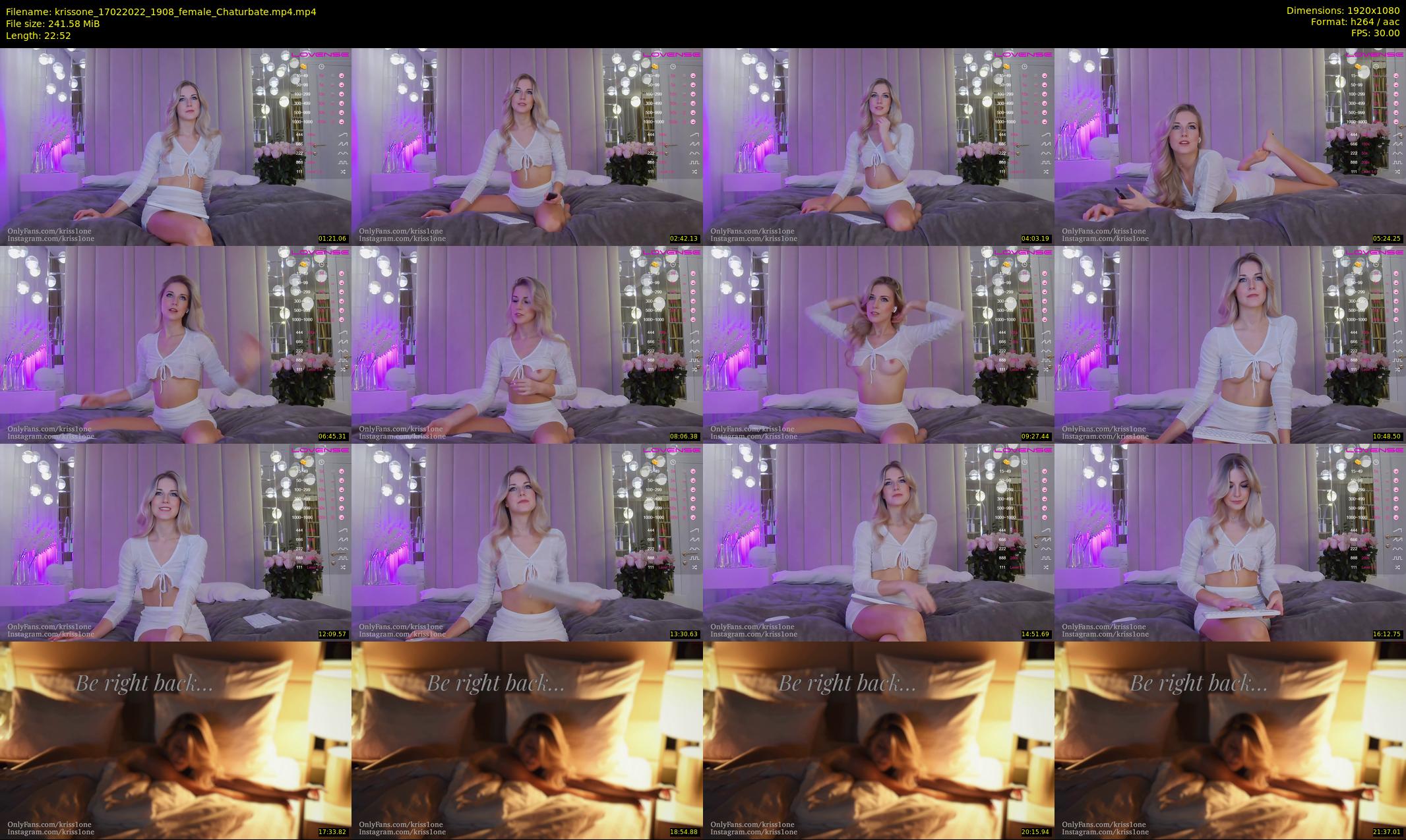 krissone — 23 minute Chaturbate female cam show recording, 1080p, Feb 17, 2022