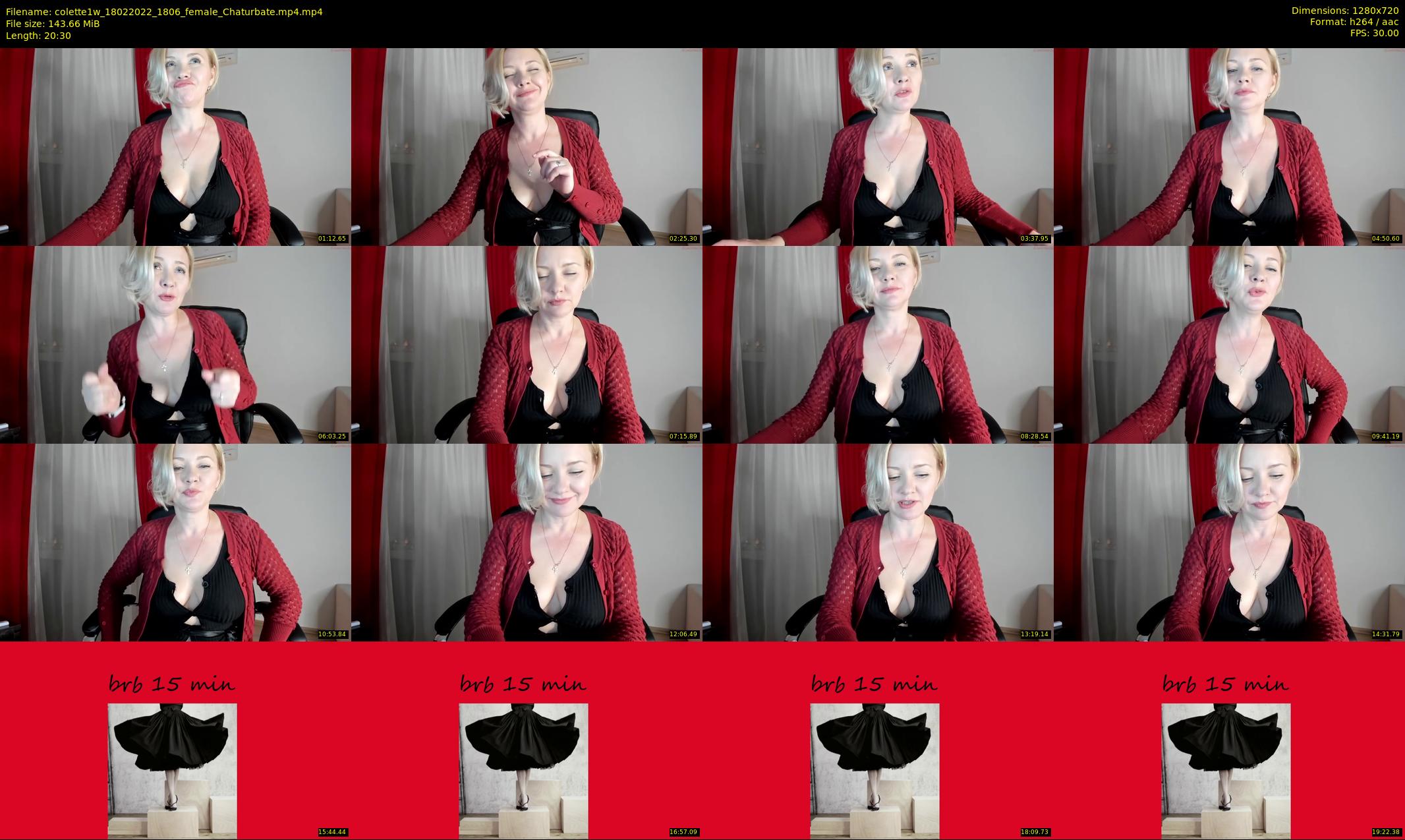 colette1w — 21 minute Chaturbate female cam show recording, 720p, Feb 18, 2022