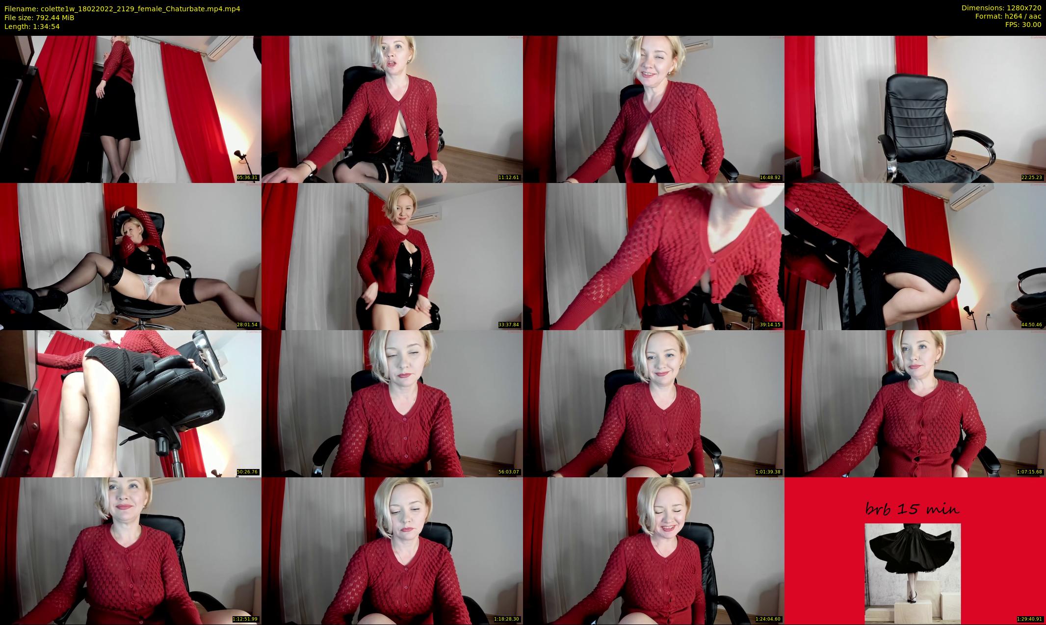 colette1w — 95 minute Chaturbate female cam show recording, 720p, Feb 18, 2022