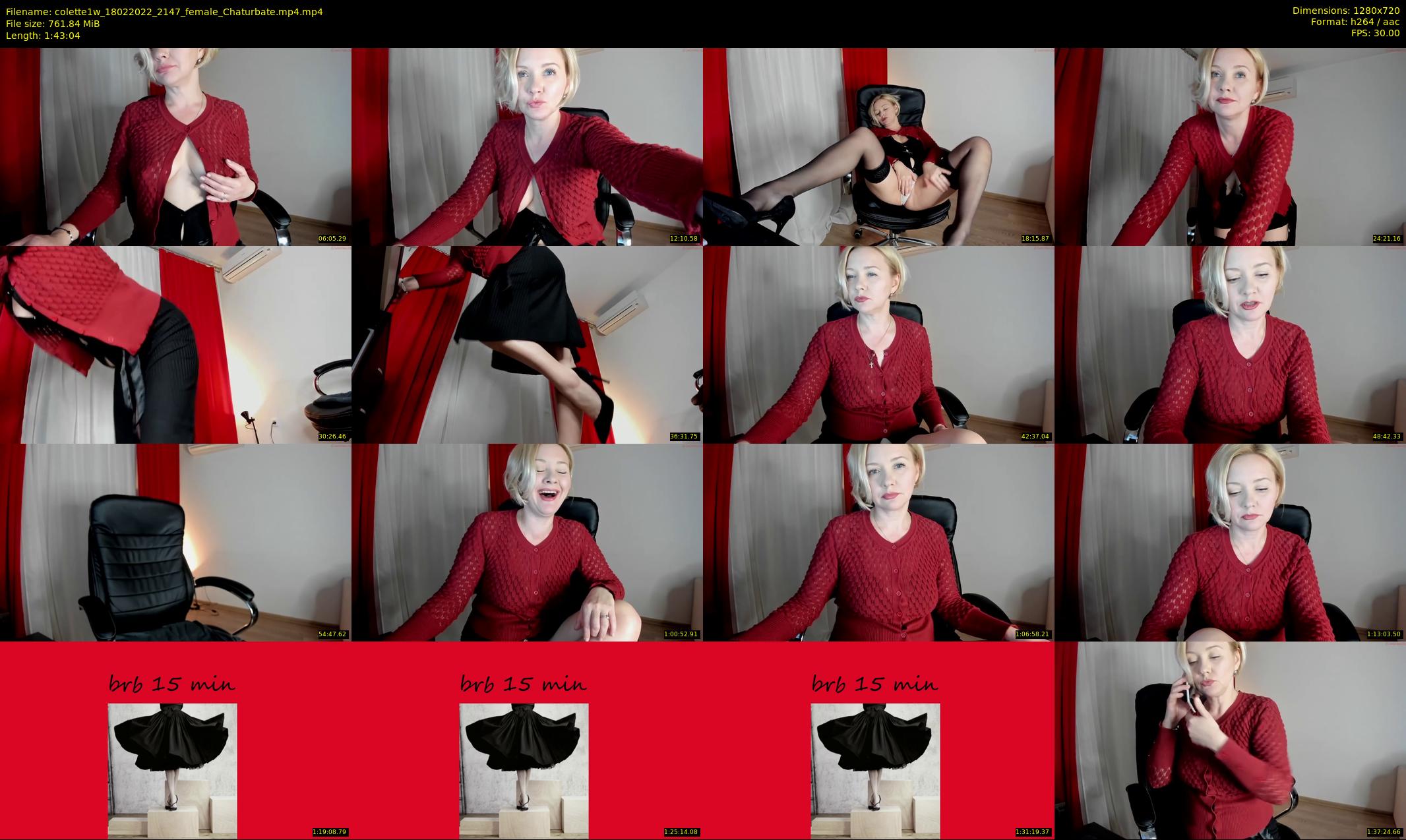 colette1w — 104 minute Chaturbate female cam show recording, 720p, Feb 18, 2022