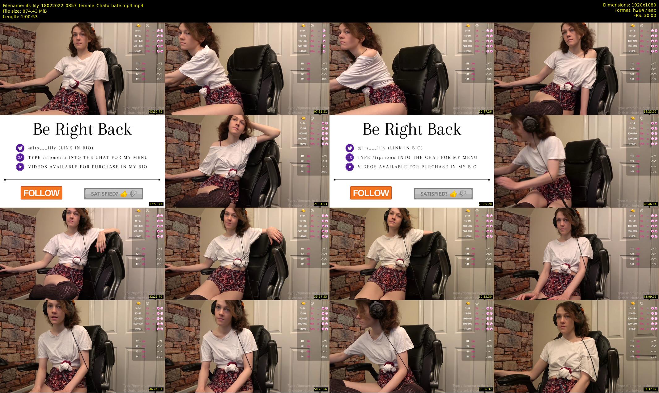 its_lily — 61 minute Chaturbate female cam show recording, 1080p, Feb 18, 2022