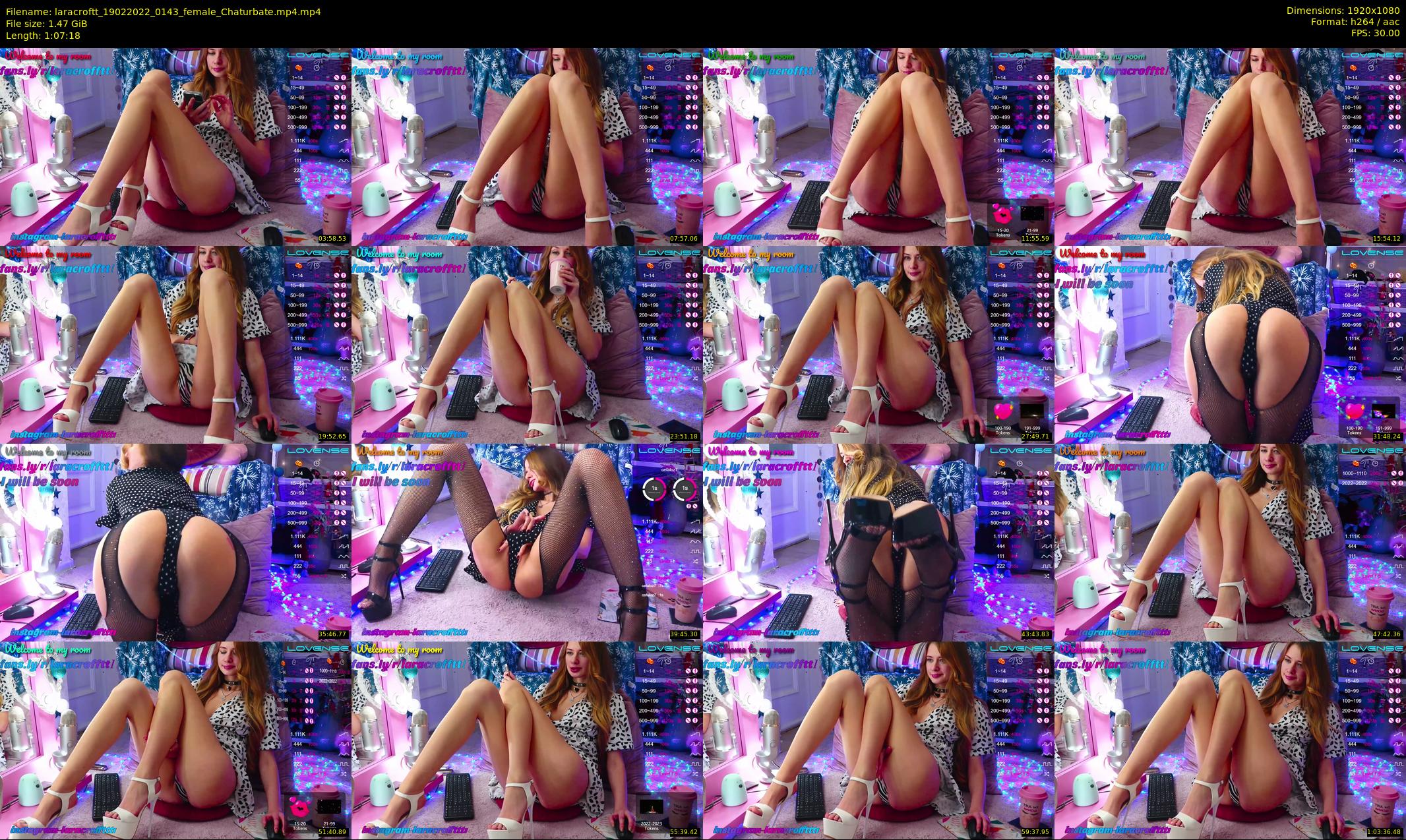 laracroftt — 68 minute Chaturbate female cam show recording, 1080p, Feb 19, 2022