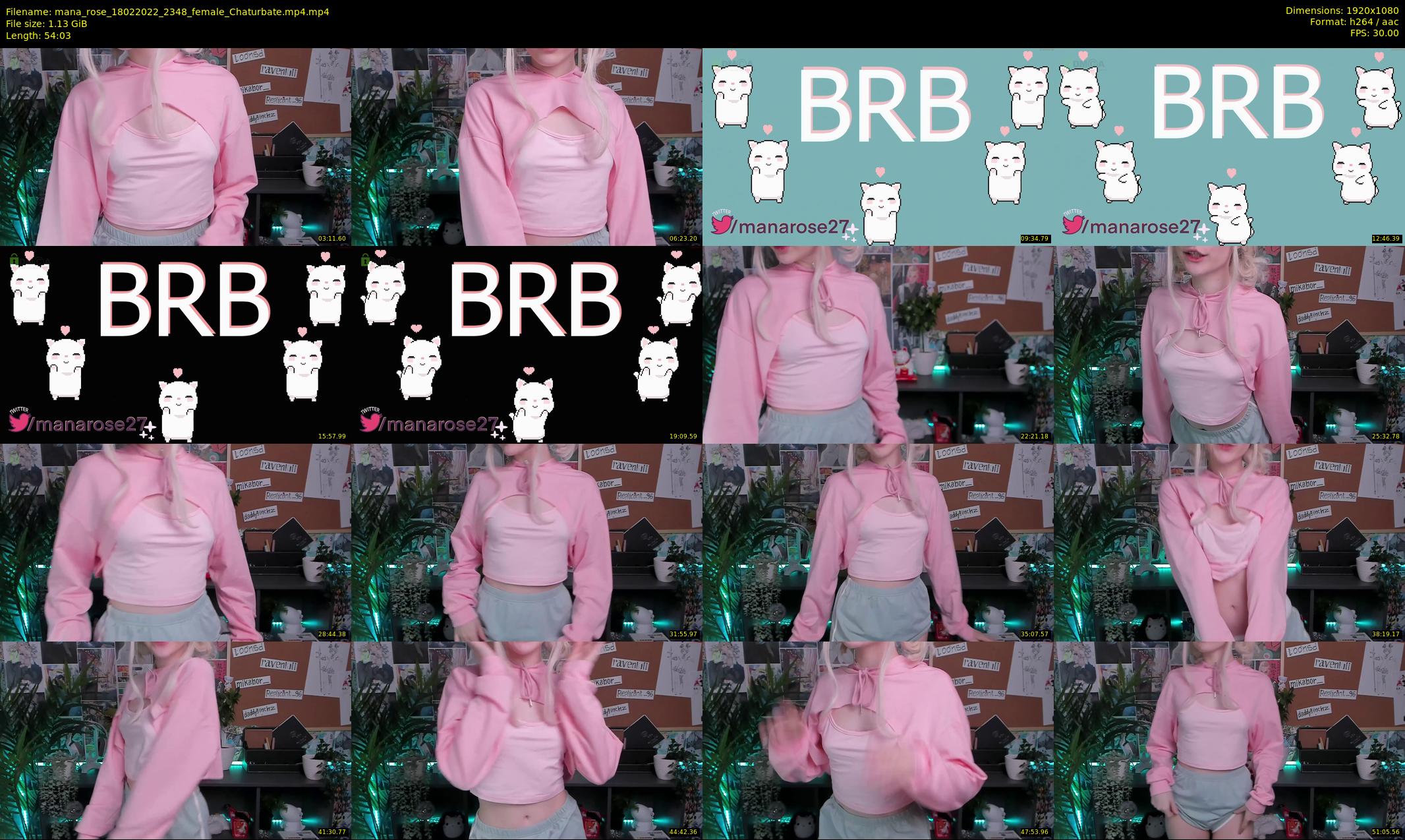mana_rose — 55 minute Chaturbate female cam show recording, 1080p, Feb 18, 2022