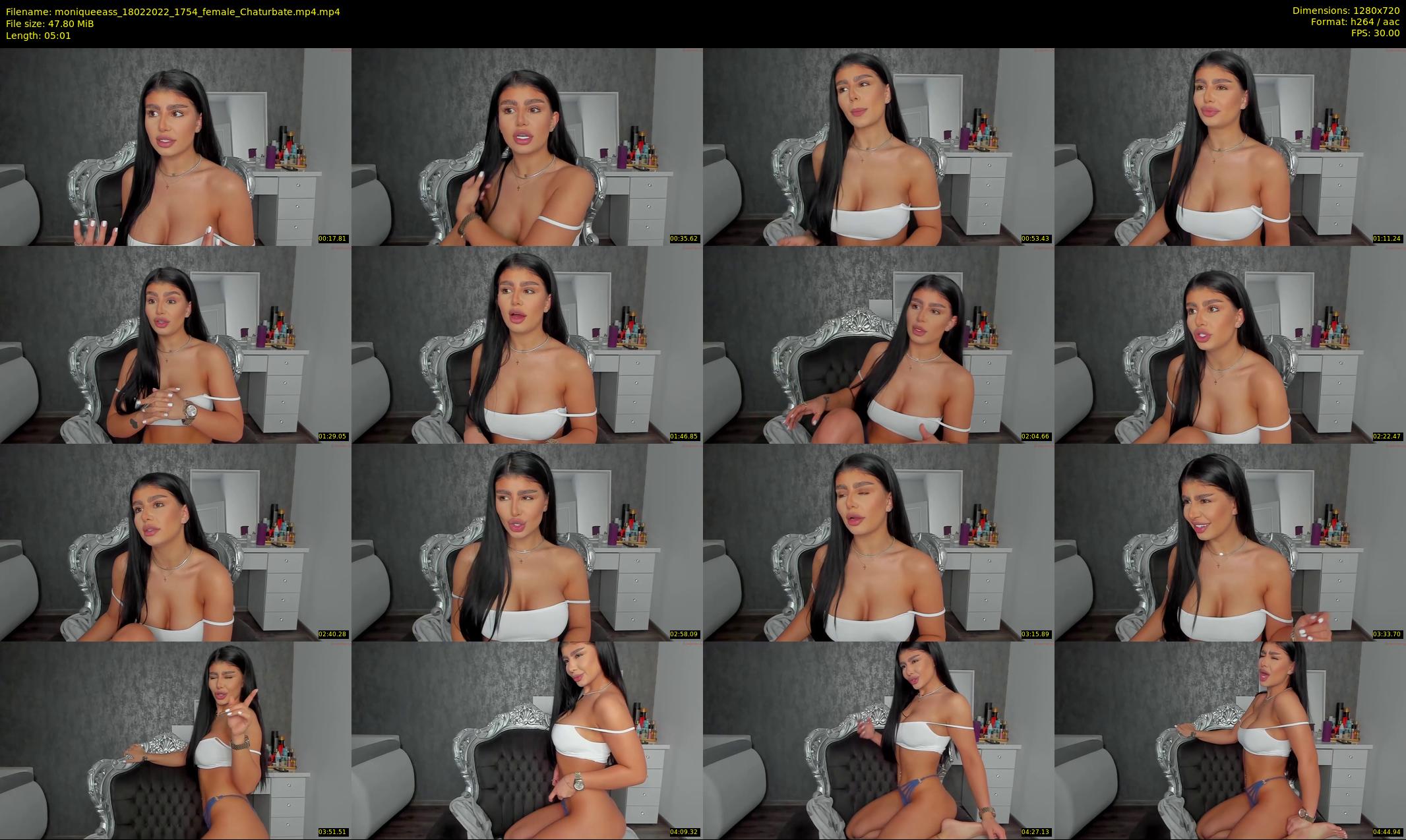 moniqueeass — 6 minute Chaturbate female cam show recording, 720p, Feb 18, 2022