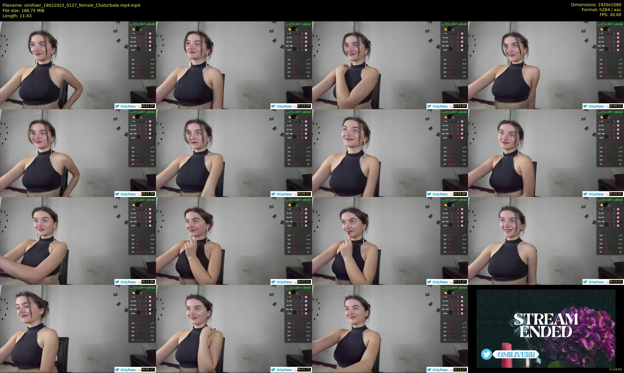 omiliver — 12 minute Chaturbate female cam show recording, 1080p, Feb 19, 2022