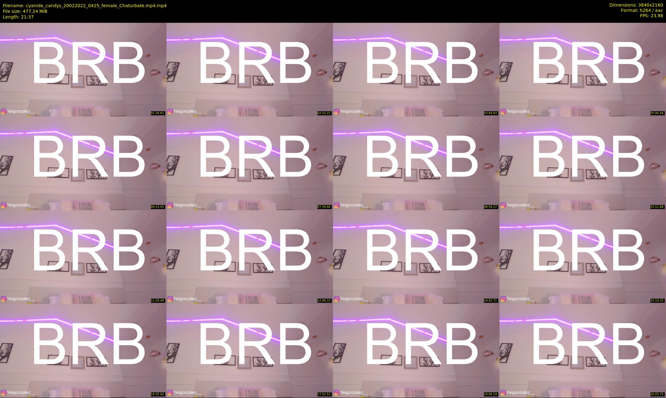 cyanide_candys — 22 minute Chaturbate female cam show recording, 4K, Feb 20, 2022