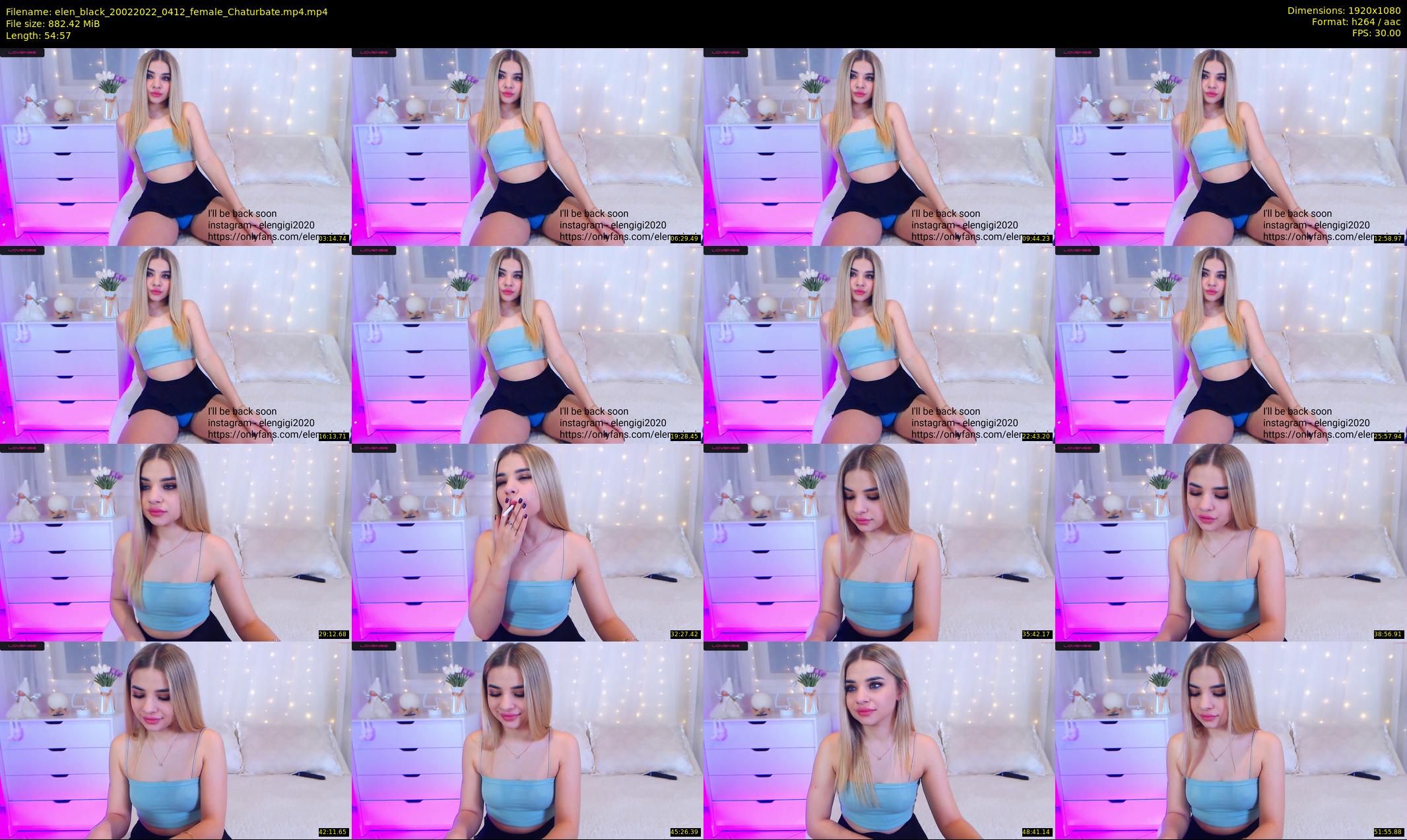 elen_black — 55 minute Chaturbate female cam show recording, 1080p, Feb 20, 2022