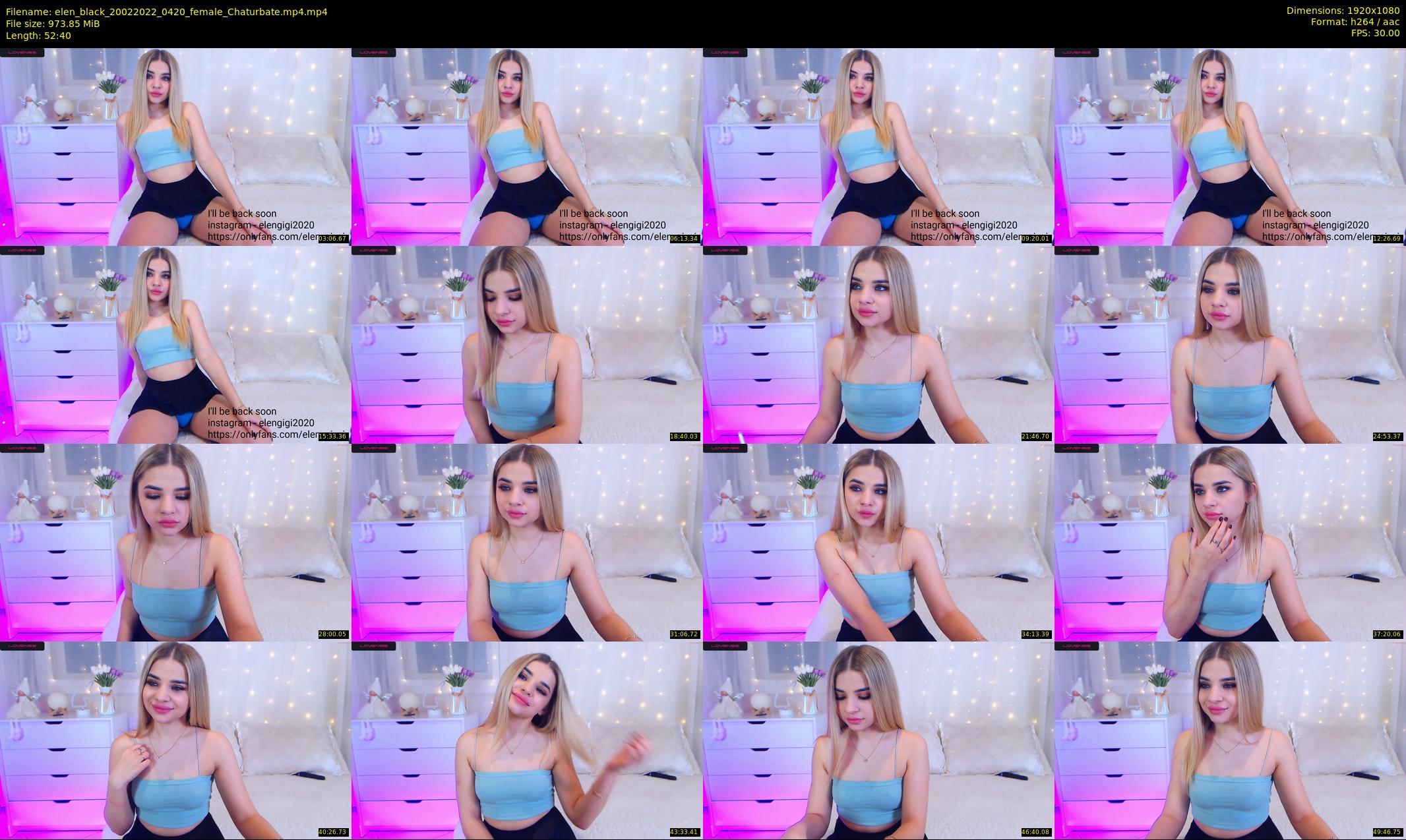 elen_black — 53 minute Chaturbate female cam show recording, 1080p, Feb 20, 2022