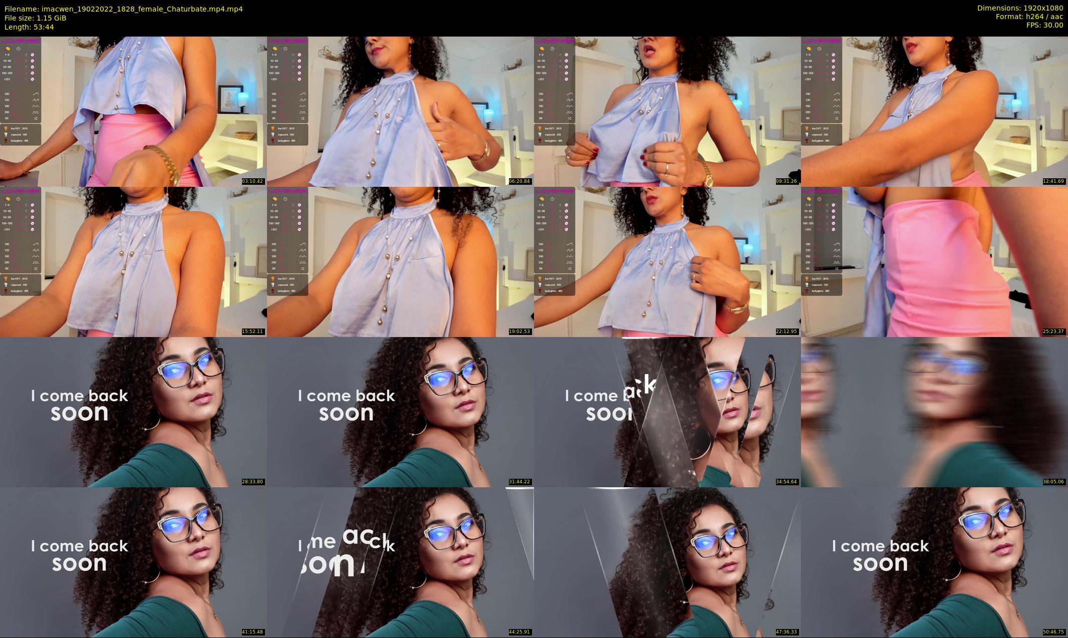 imacwen — 54 minute Chaturbate female cam show recording, 1080p, Feb 19, 2022