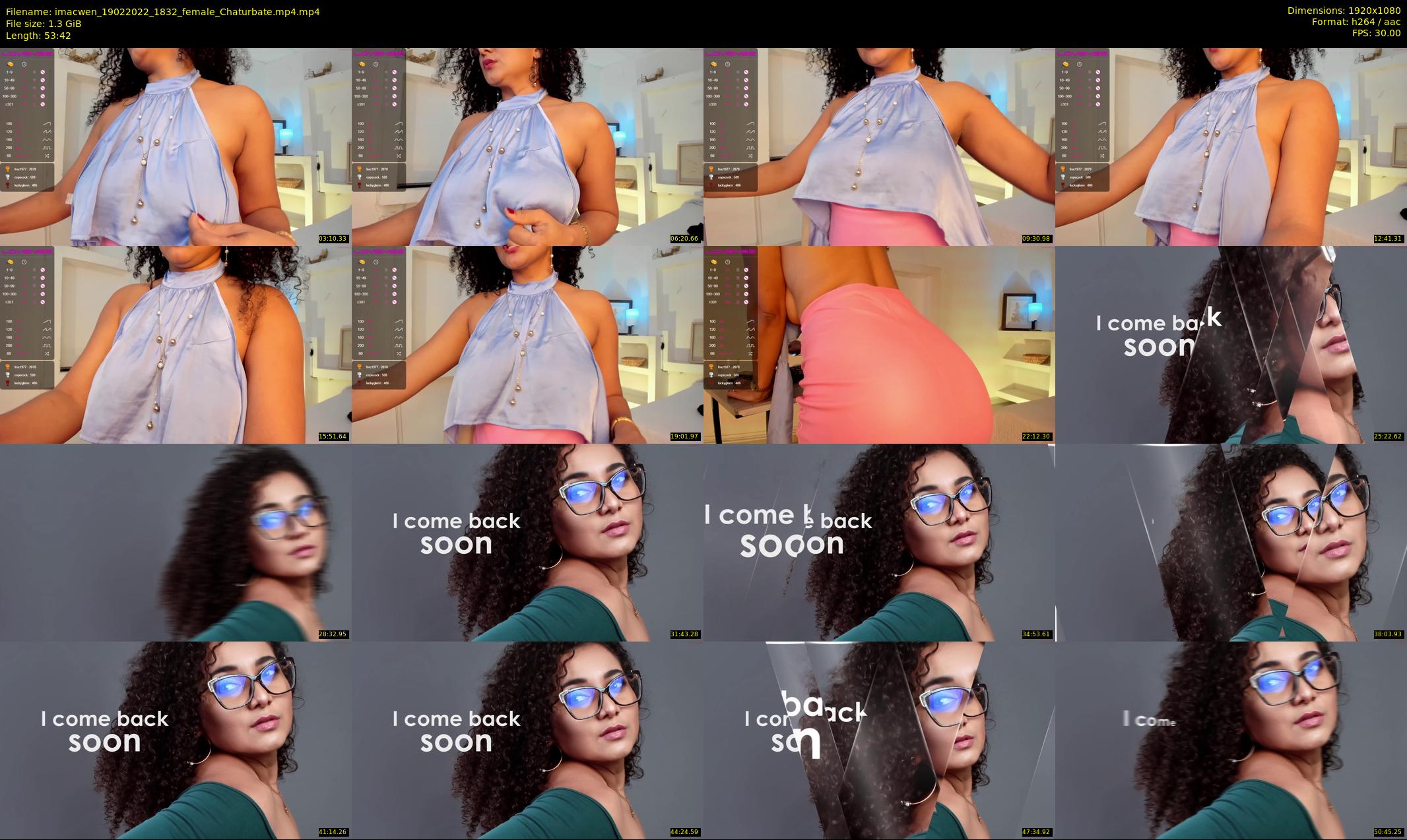 imacwen — 54 minute Chaturbate female cam show recording, 1080p, Feb 19, 2022